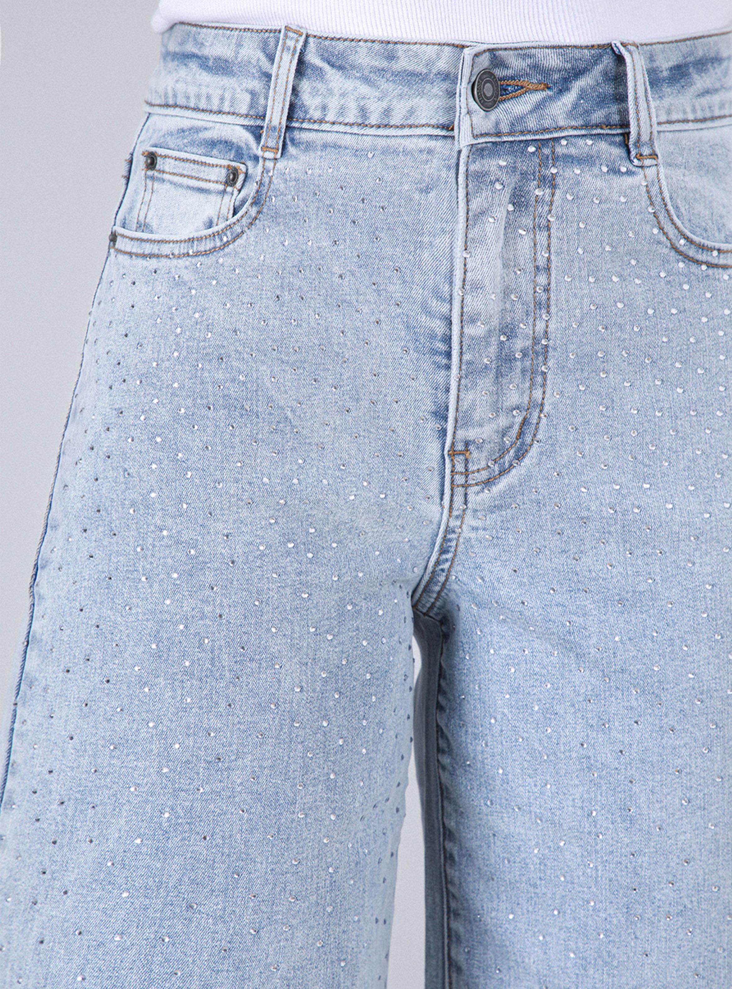 Pantalón Wide Leg Strass Degradé-3