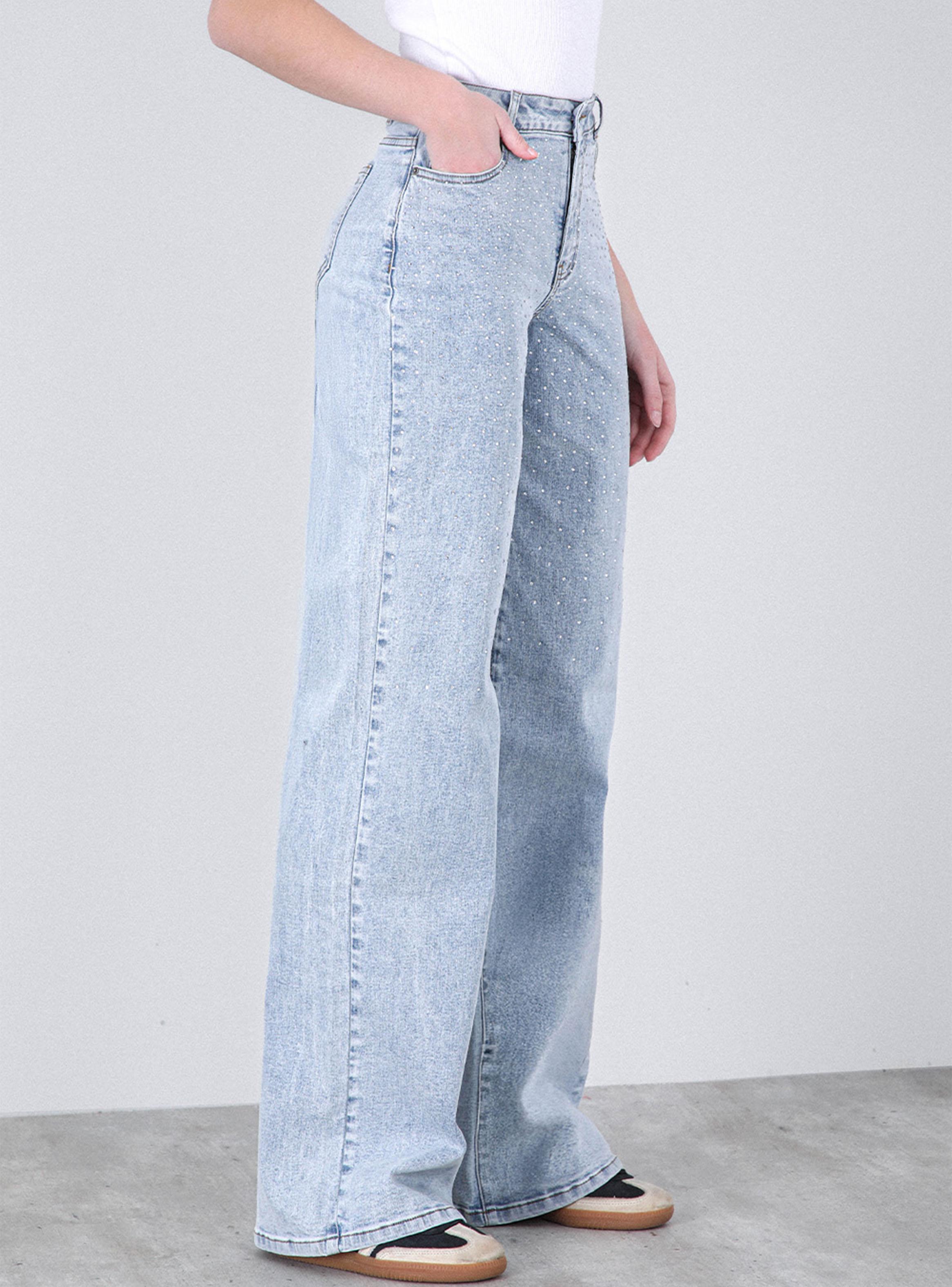 Pantalón Wide Leg Strass Degradé-2