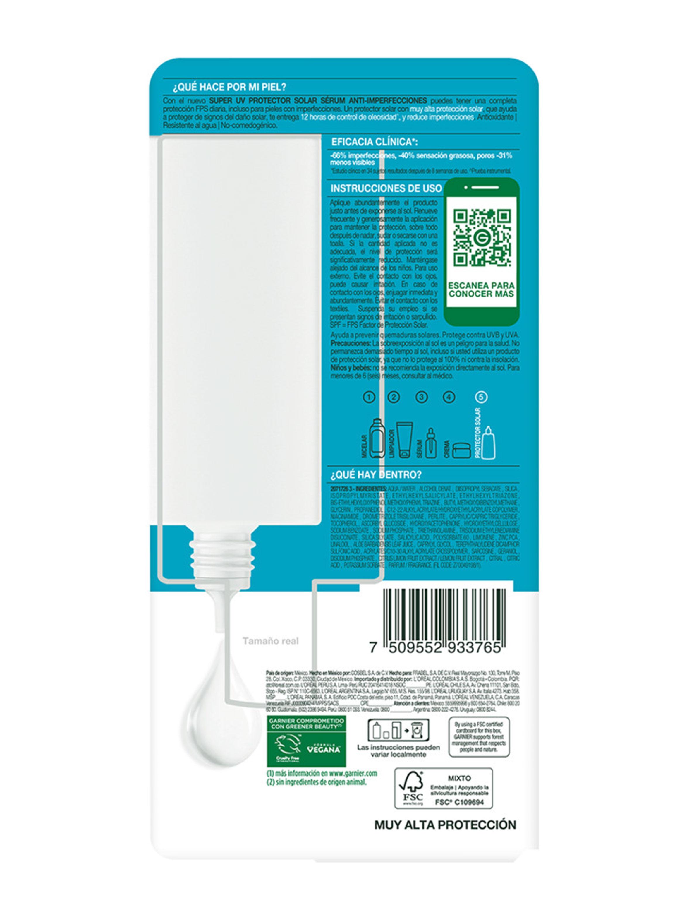 Serum Protector Solar Super UV SPF +50 Anti imperfecciones 40 ml-3