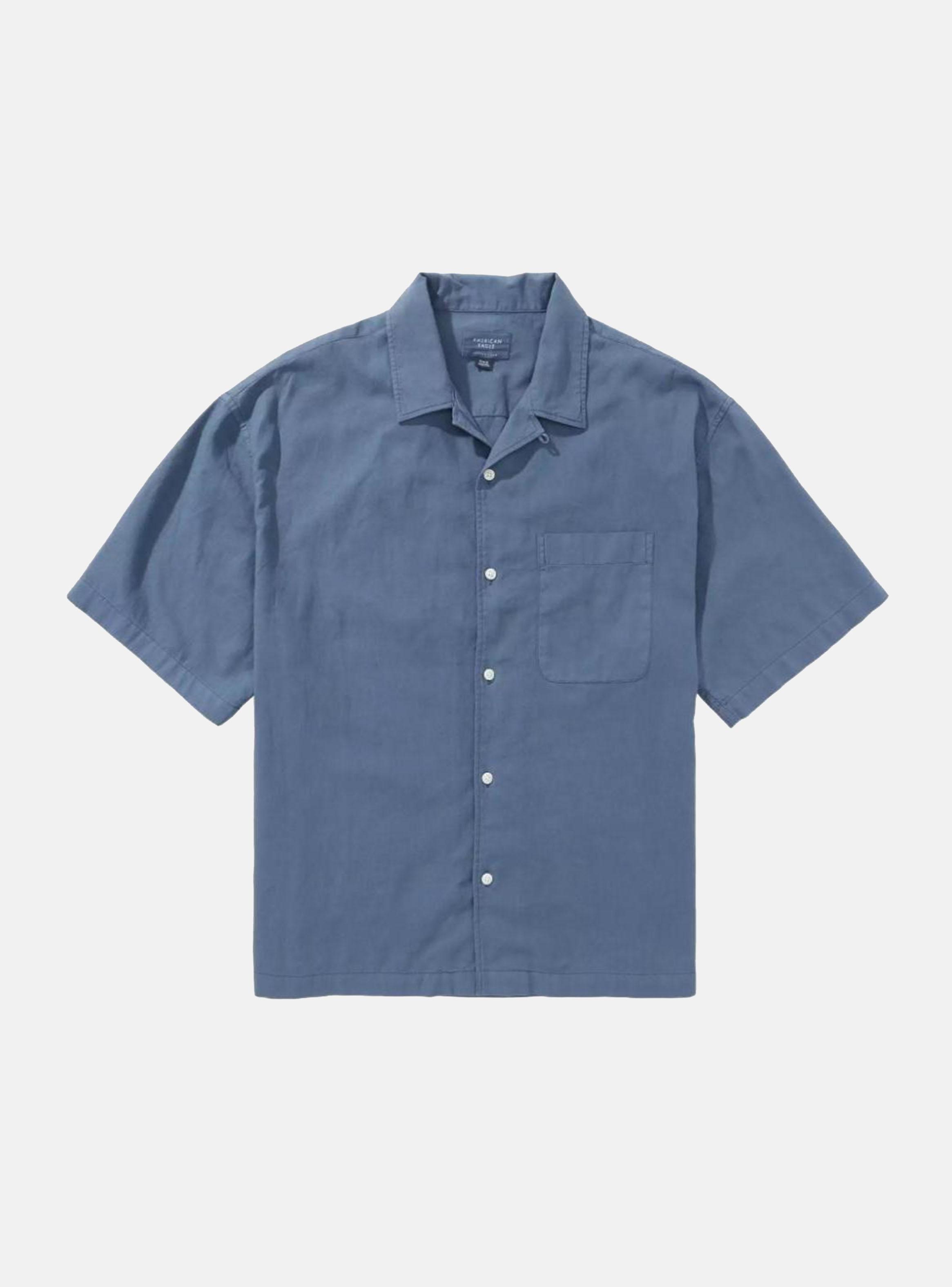 Camisa AE de Mezcla de Lino con Botones Holgada-2