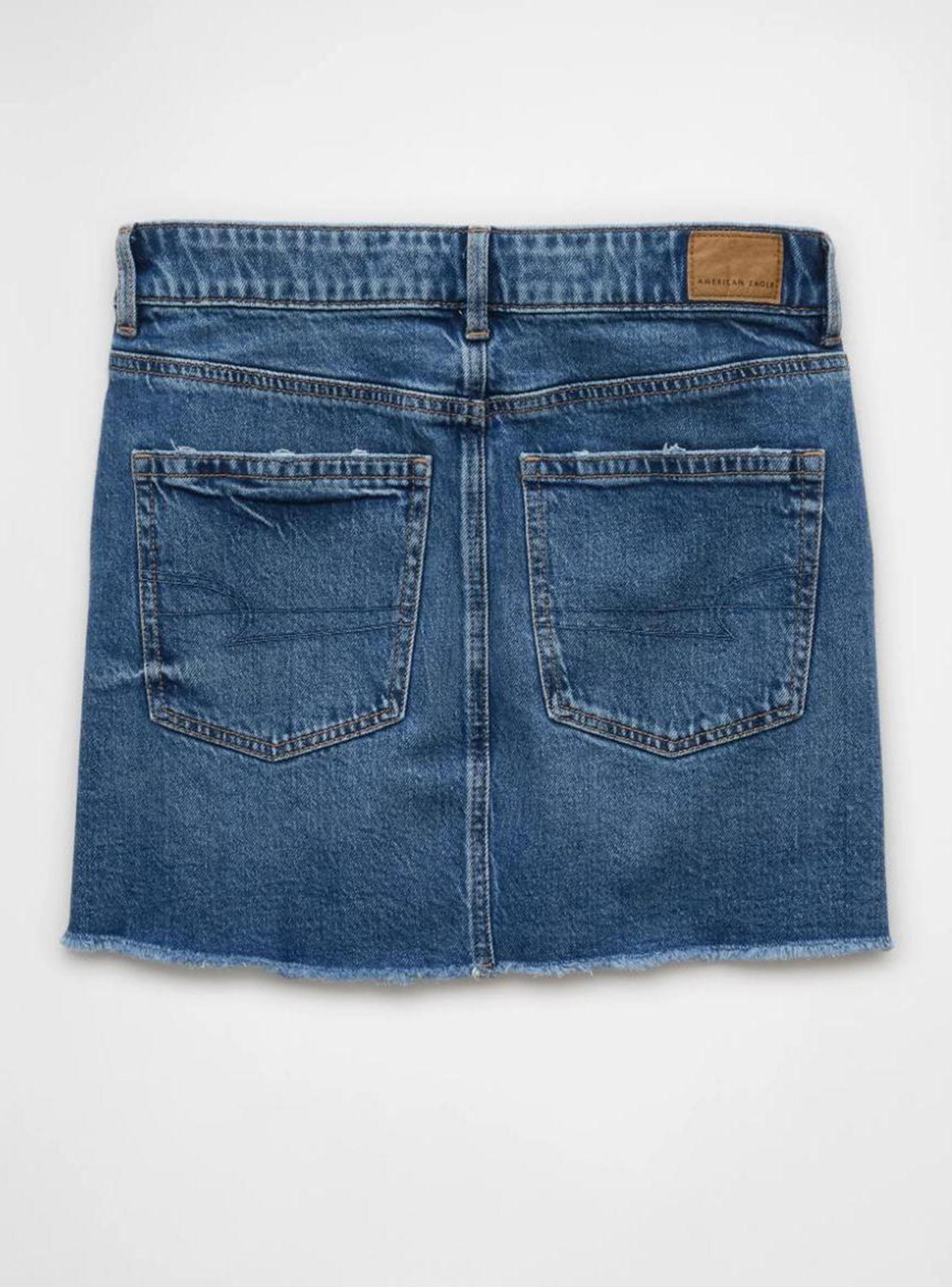 Falda Mini Mezclilla Perfecta de Cintura Alta Elástica Ae-4