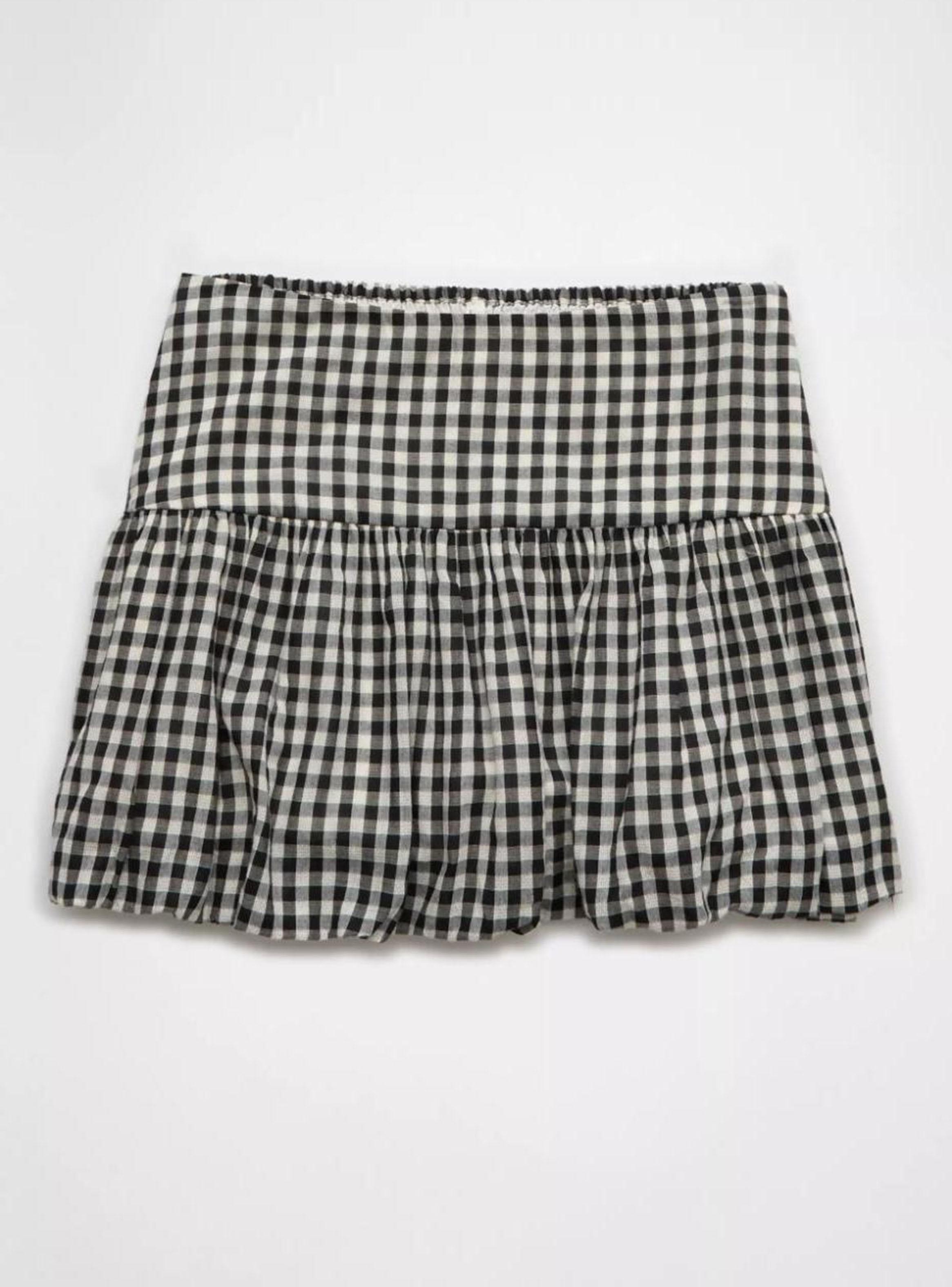 Falda Abombada Bordada Ae High Waisted con Nido de Abeja-3