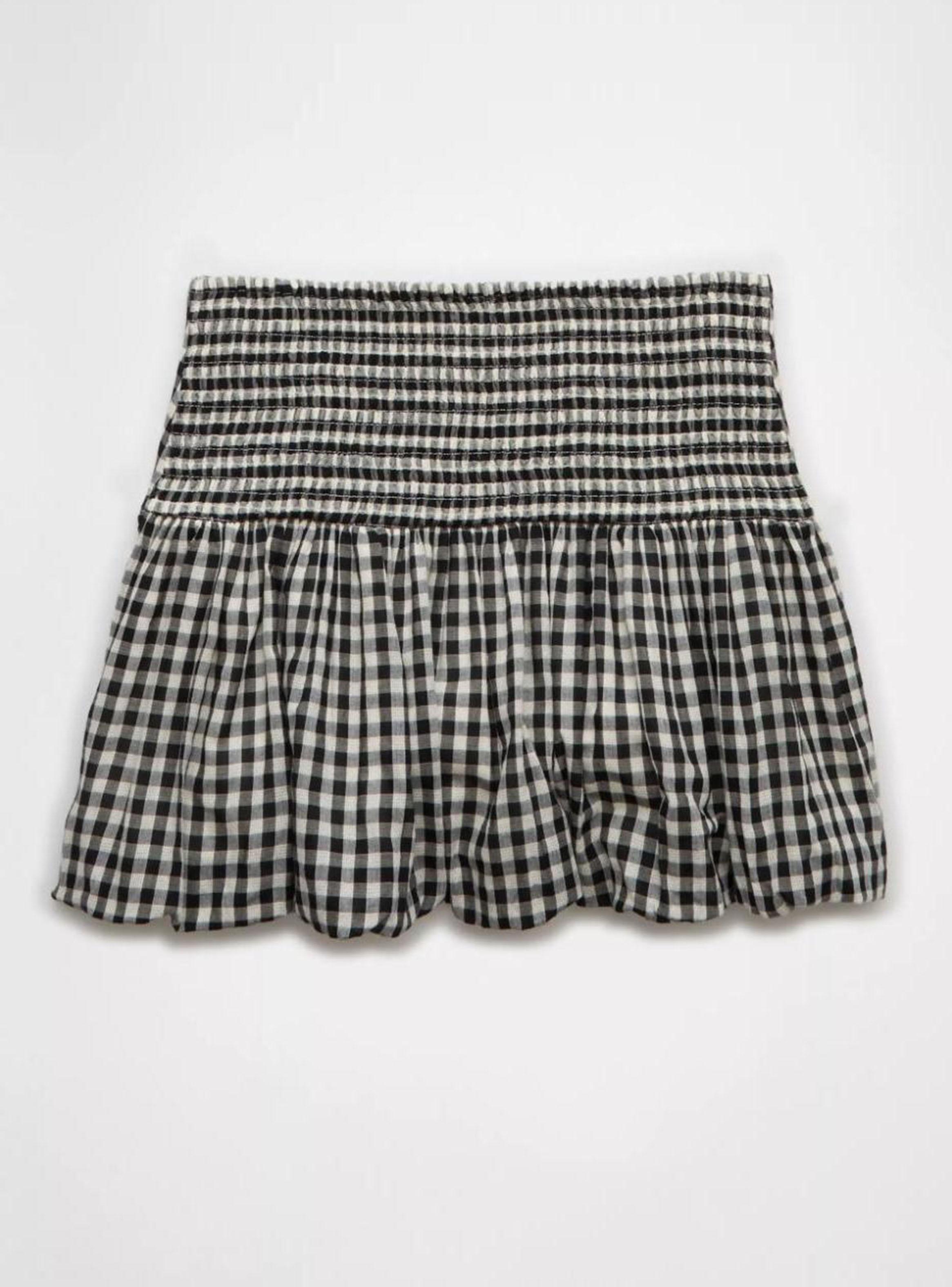 Falda Abombada Bordada Ae High Waisted con Nido de Abeja-4