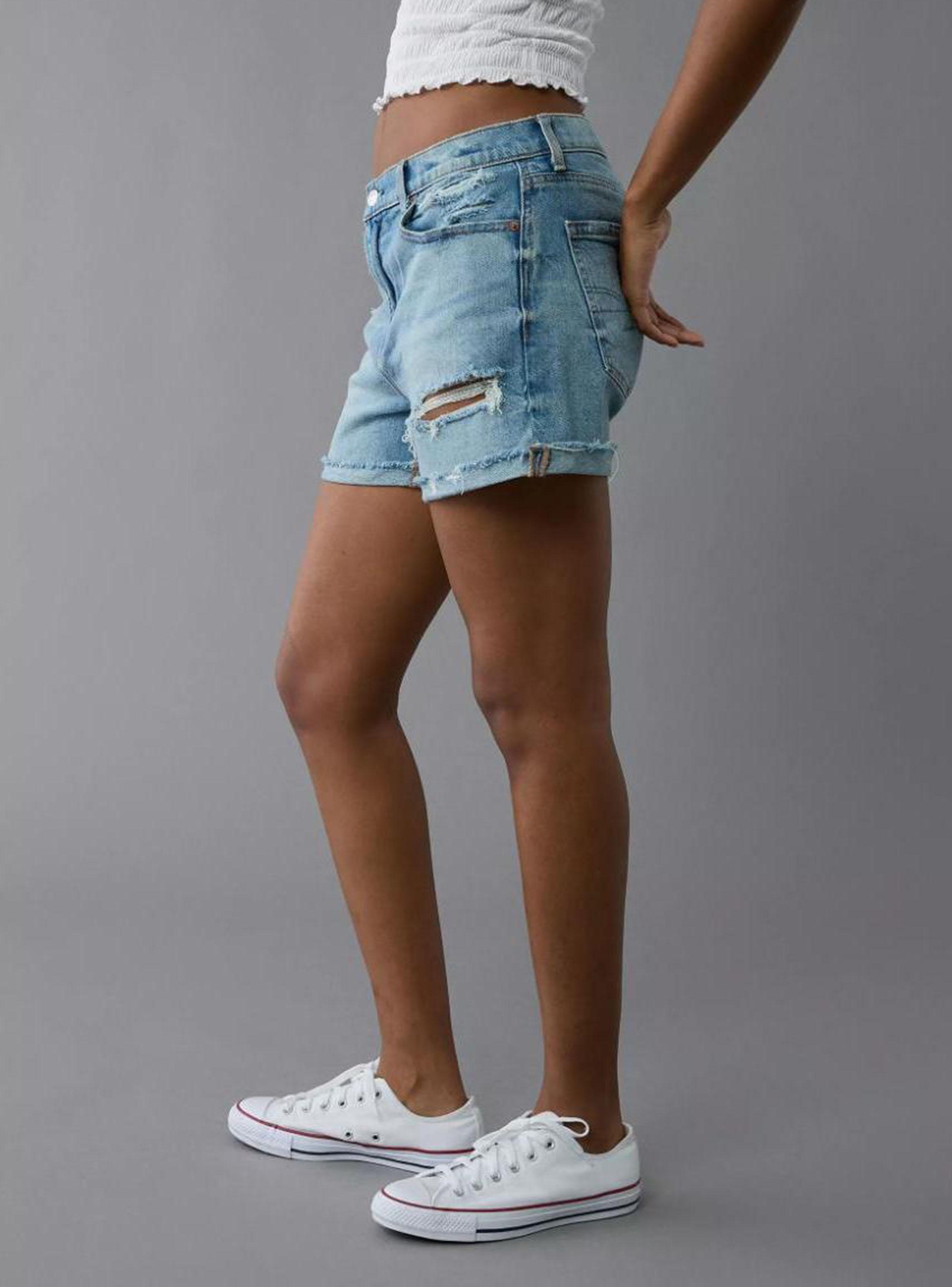 Short Ae Denim Ex-Boyfriend Stretch Tiro Bajo Rasgado-2