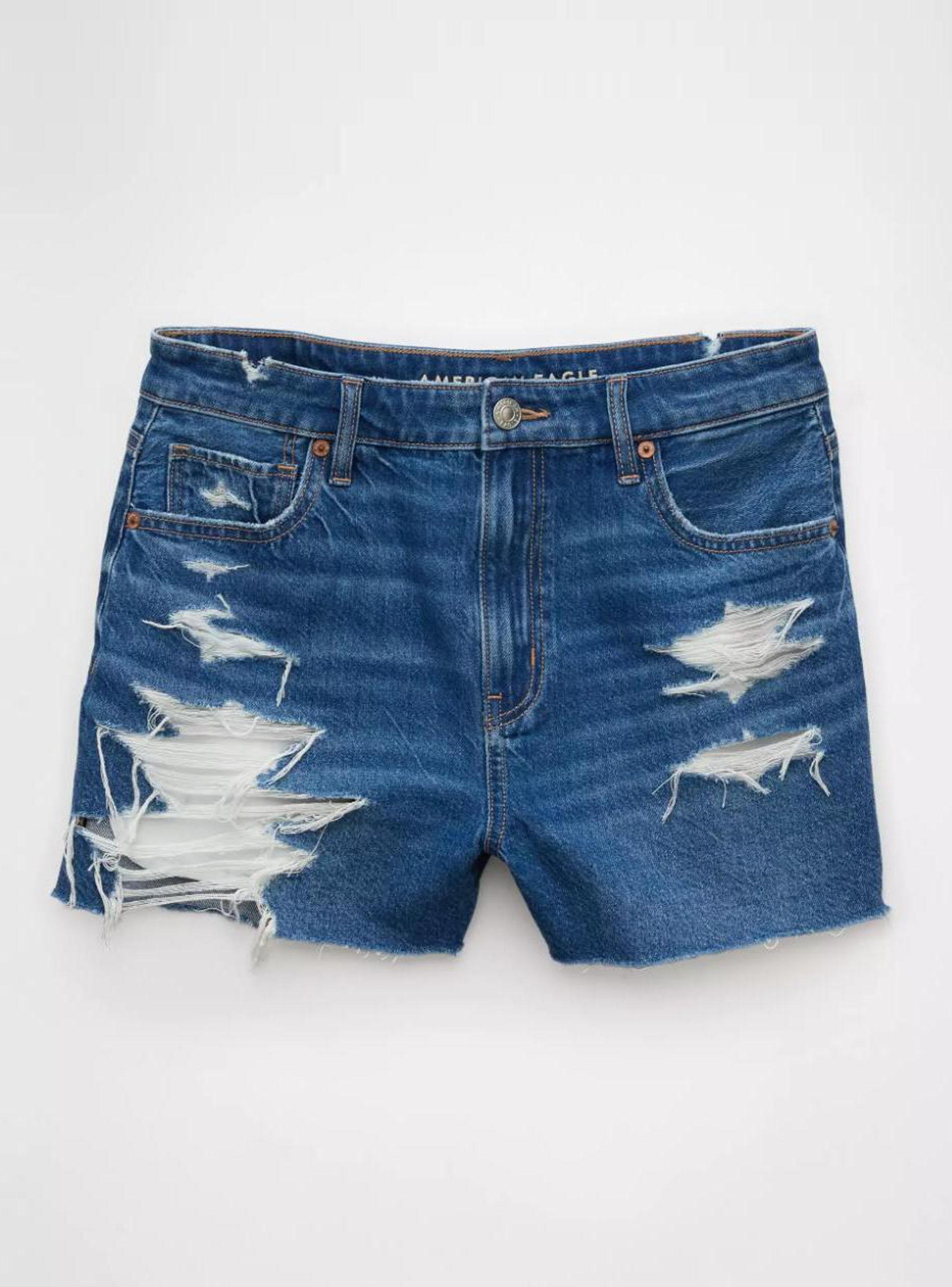 Short Ae Strigid Denim Mom con Rasgados-3