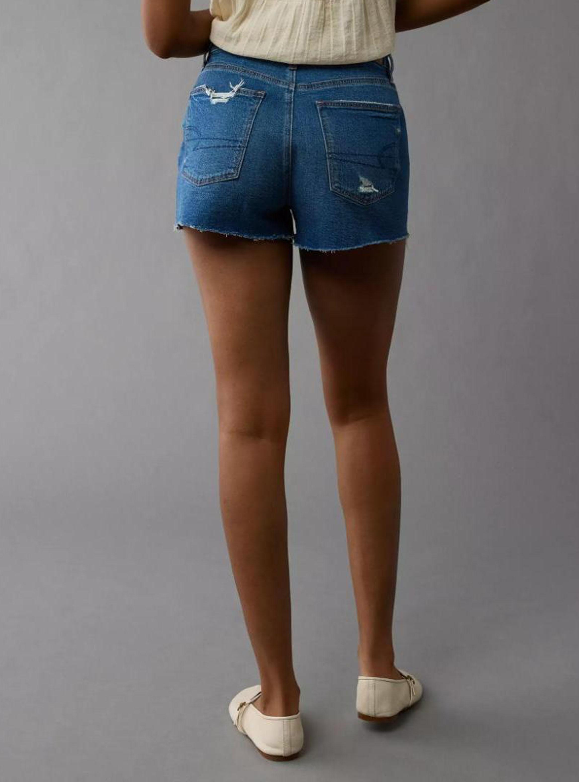 Short Ae Strigid Denim Mom con Rasgados-1