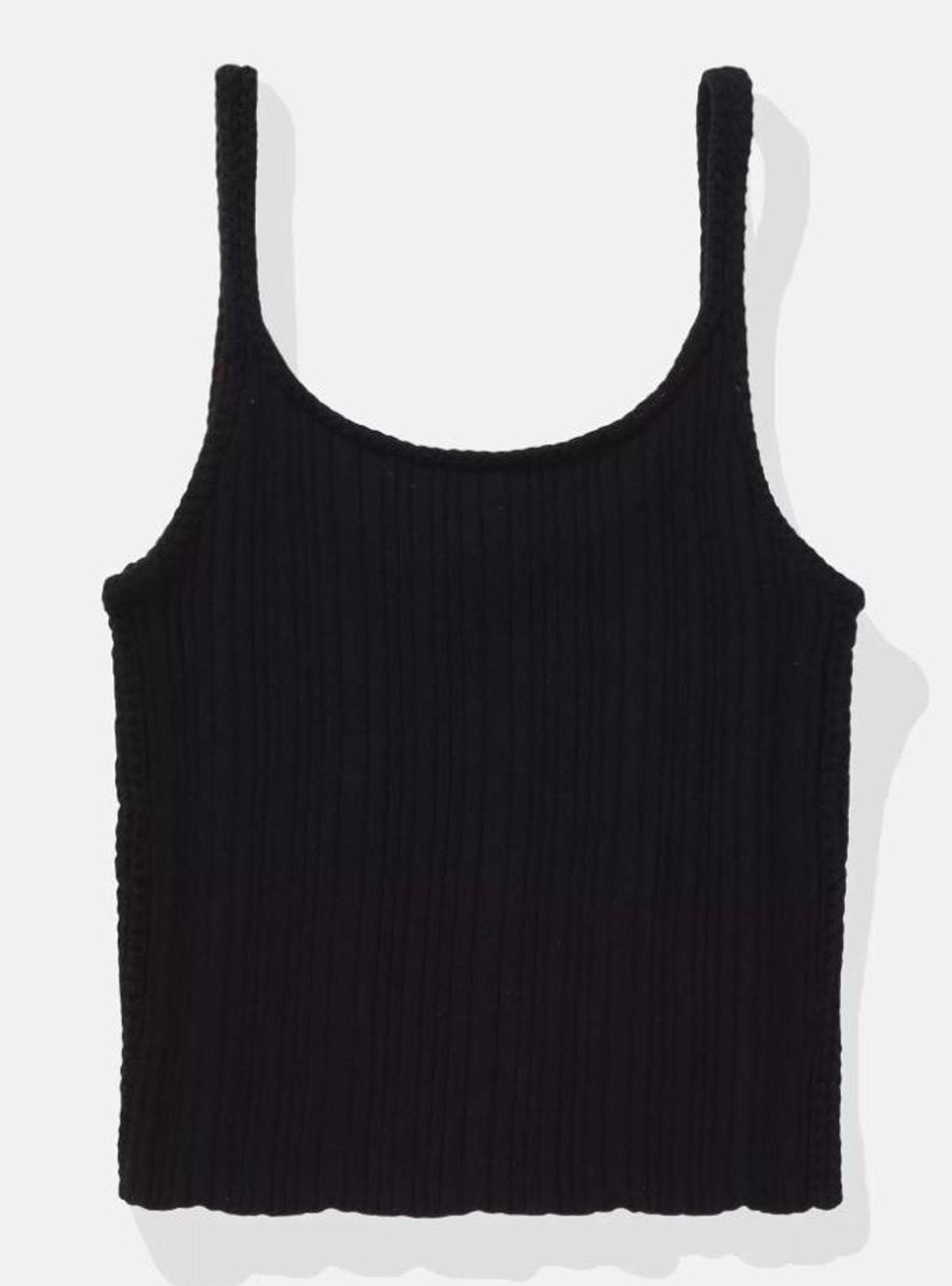 Camiseta Ae Cropped sin Mangas Crochet-3