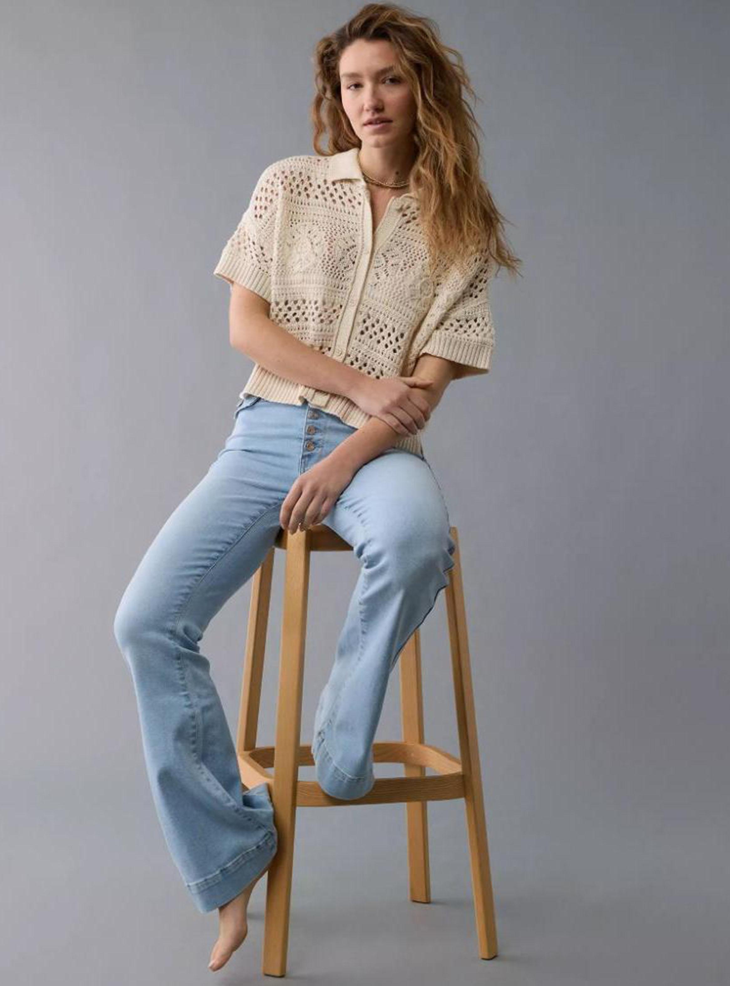 Polera Ae Tejida Botones Manga Corta-2