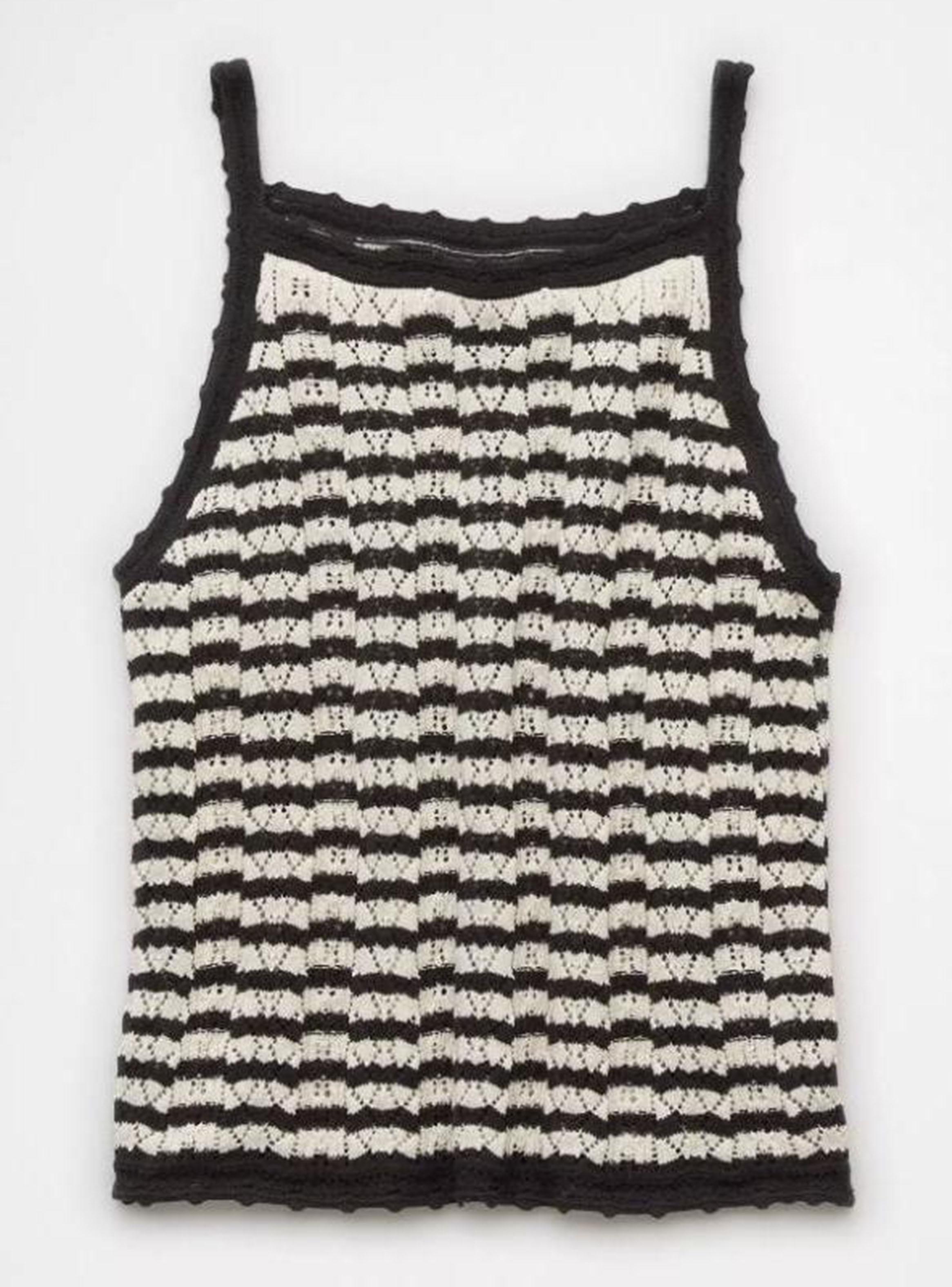 Top Ae sin Mangas Crochet con Cuello-3