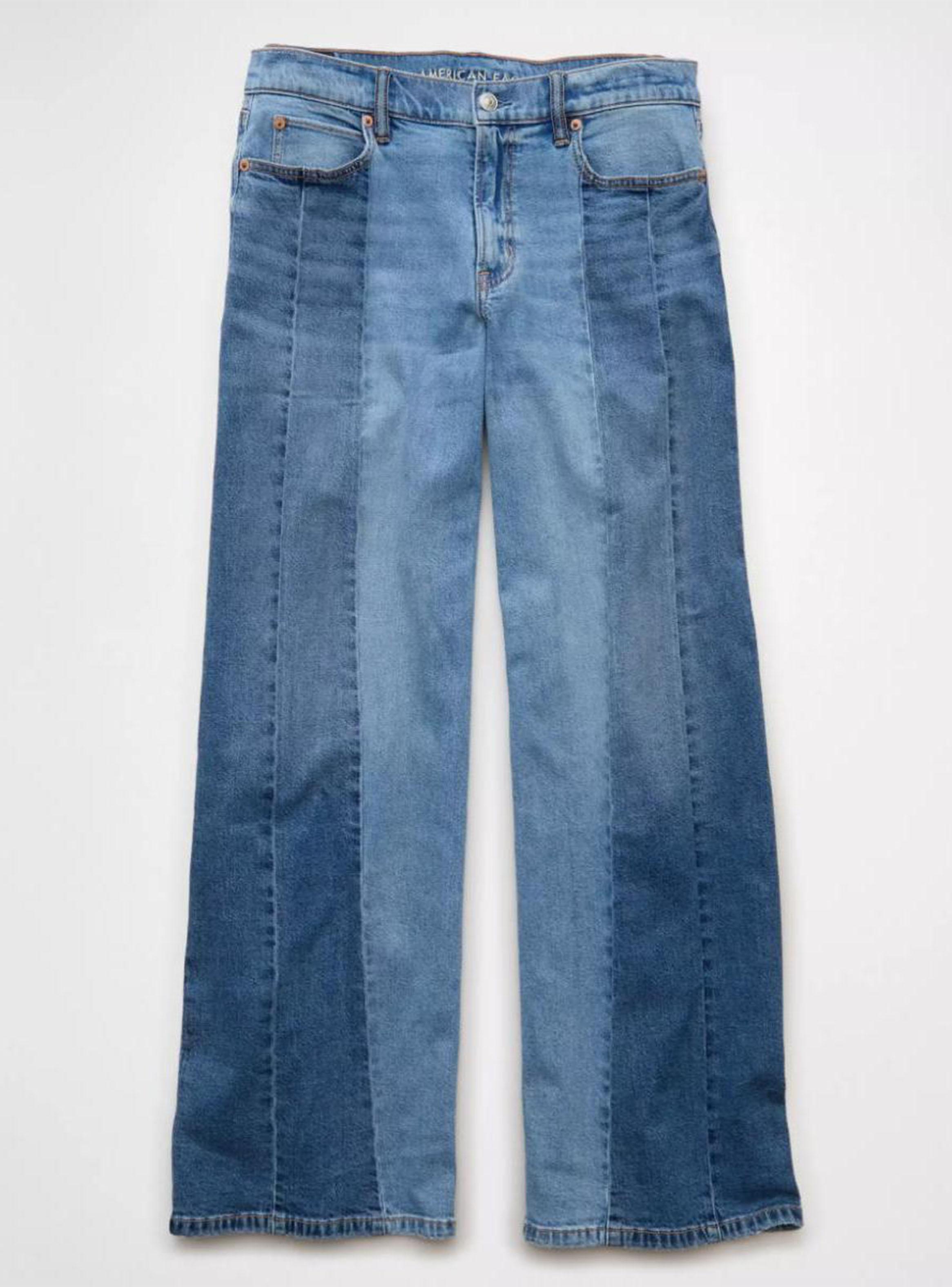 Jeans Ae Stretch Low-Rise Ultra Wide-Leg con Retazos-3