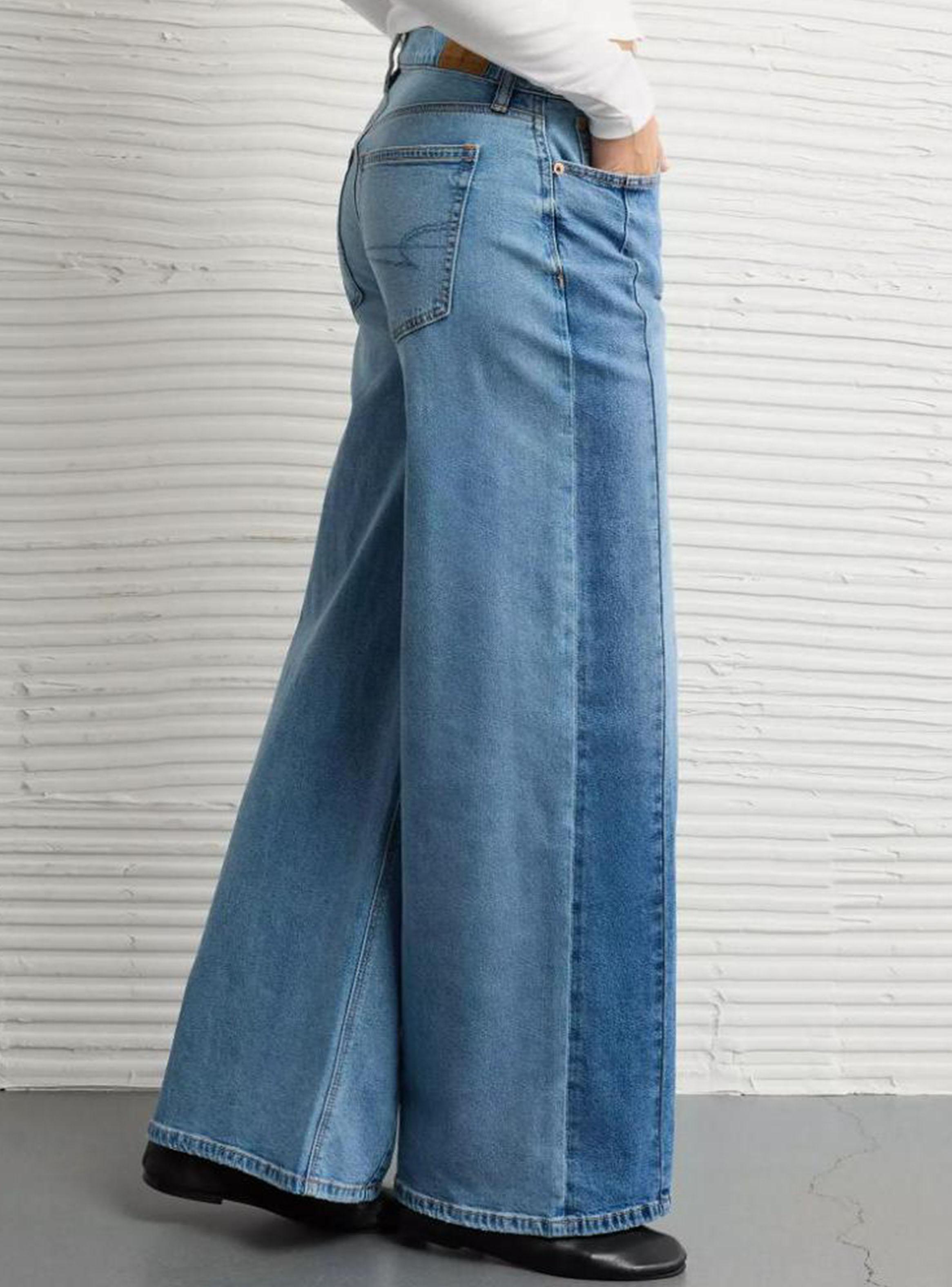 Jeans Ae Stretch Low-Rise Ultra Wide-Leg con Retazos-2