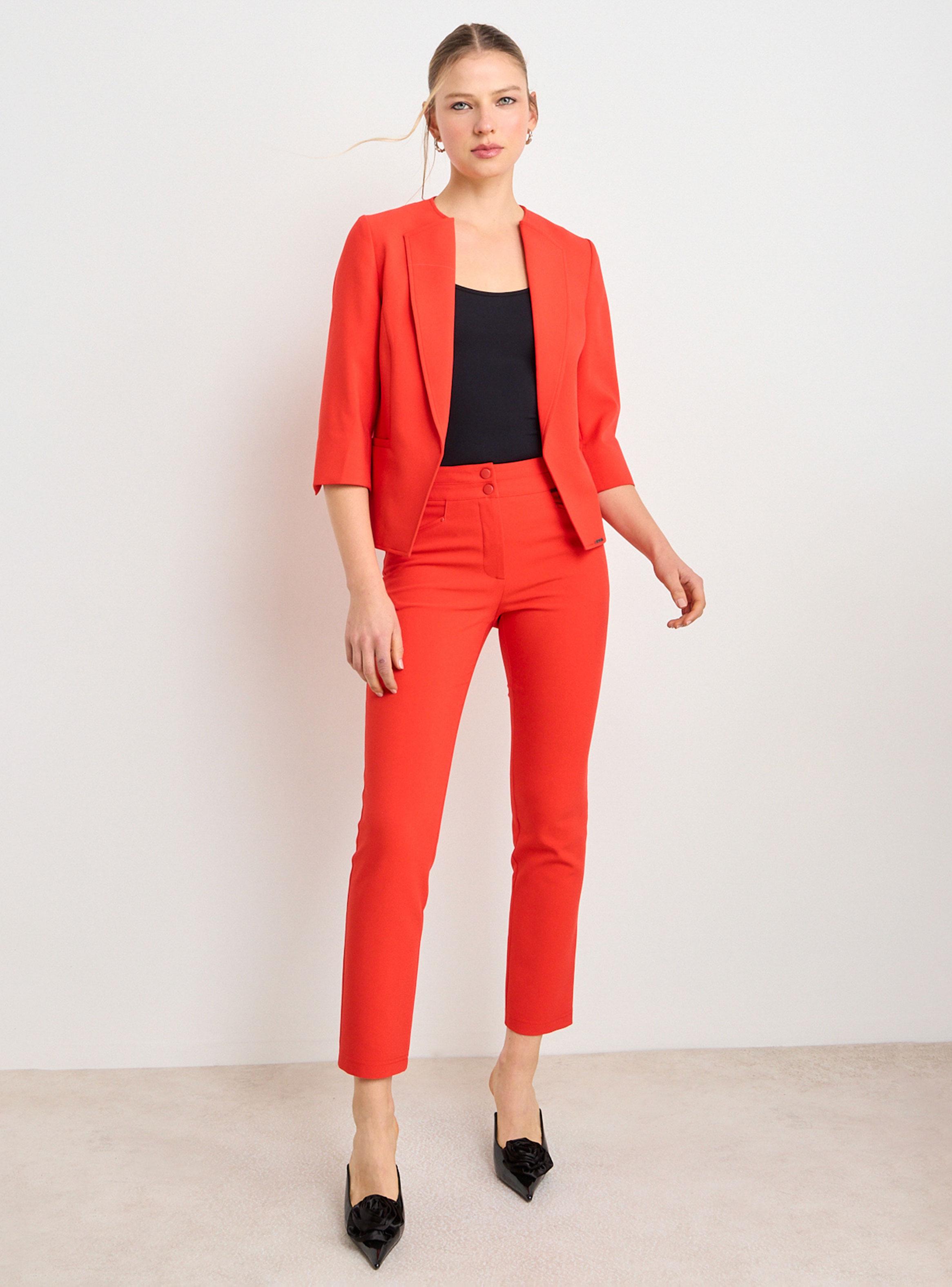 Blazer Liso con Solapa y sin Cuello Manga Regular-4