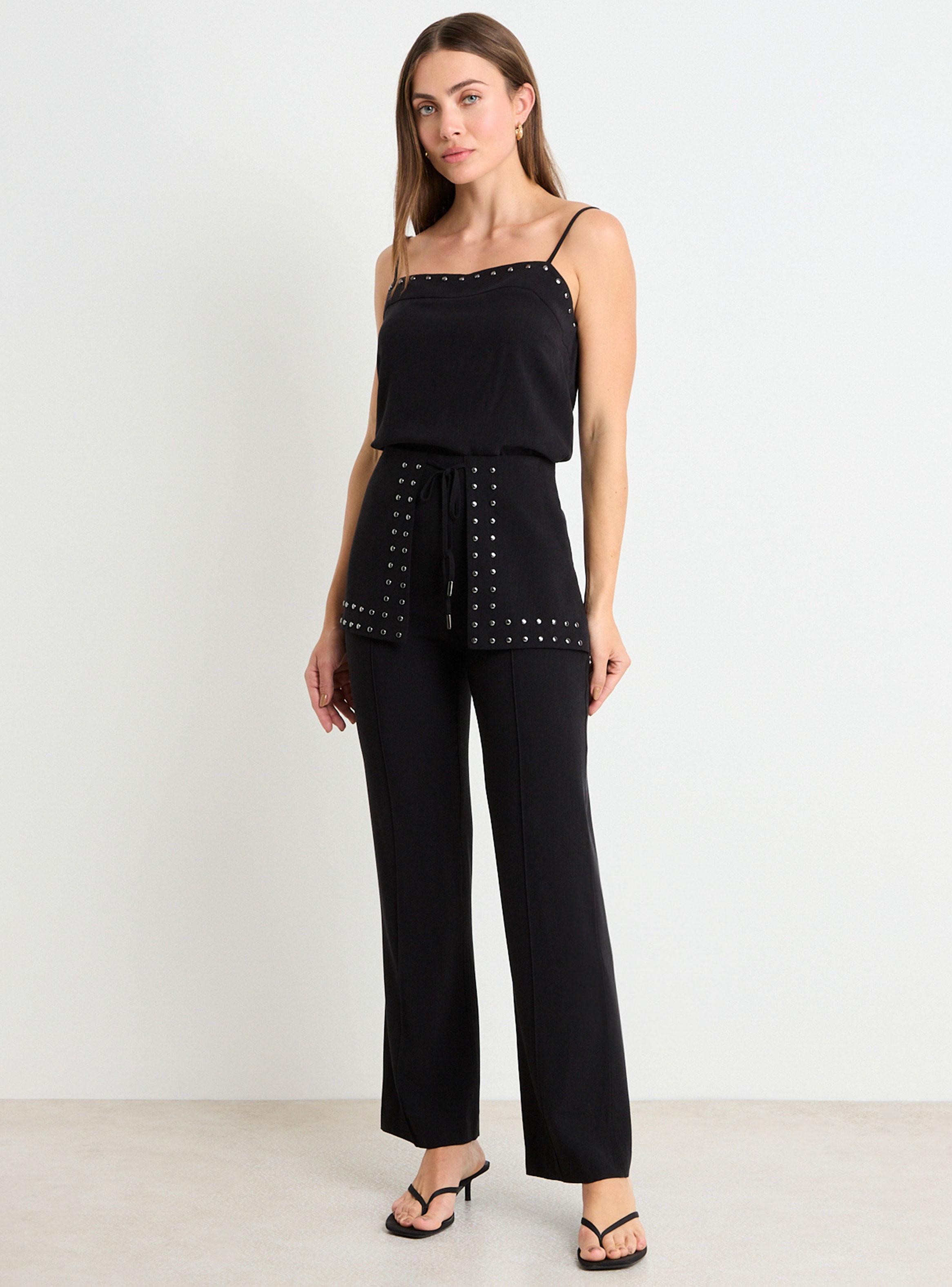 Pantalon Palazzo con Pareo Incorporado-4