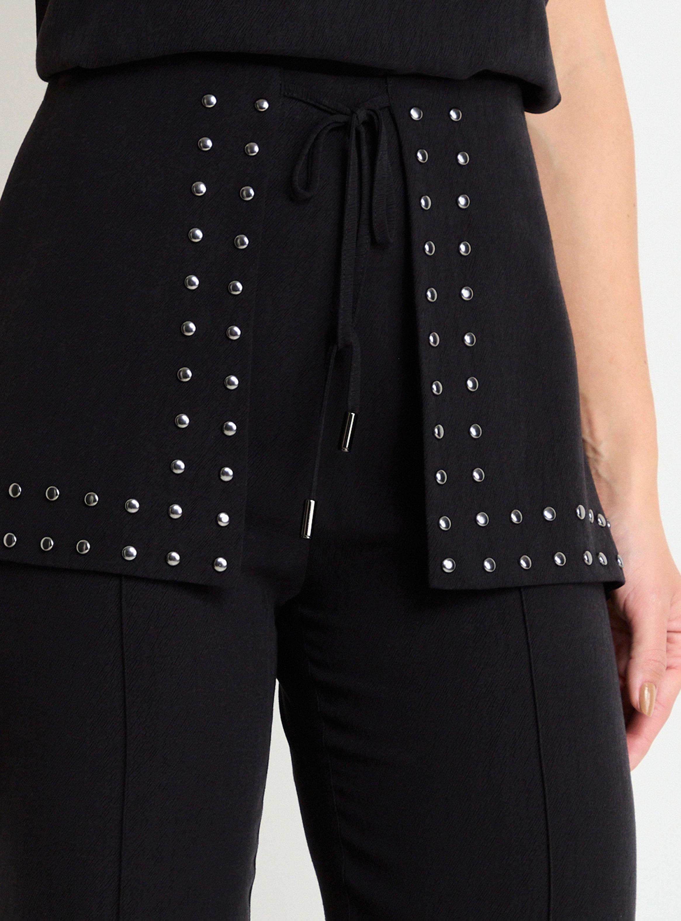 Pantalon Palazzo con Pareo Incorporado-3