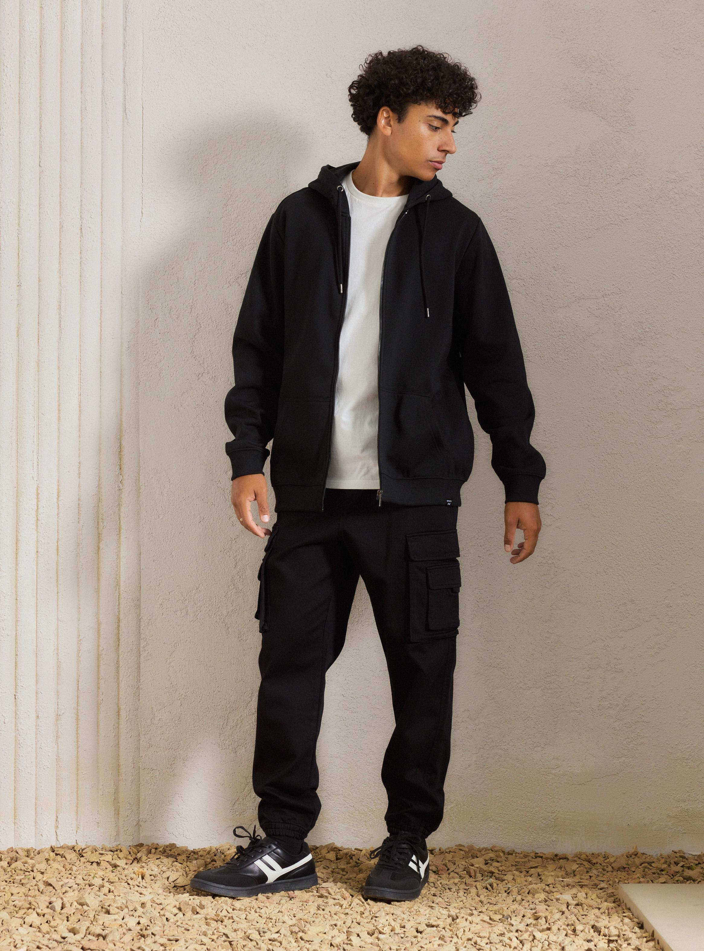 Polerón Capucha Zipper Unicolor-4