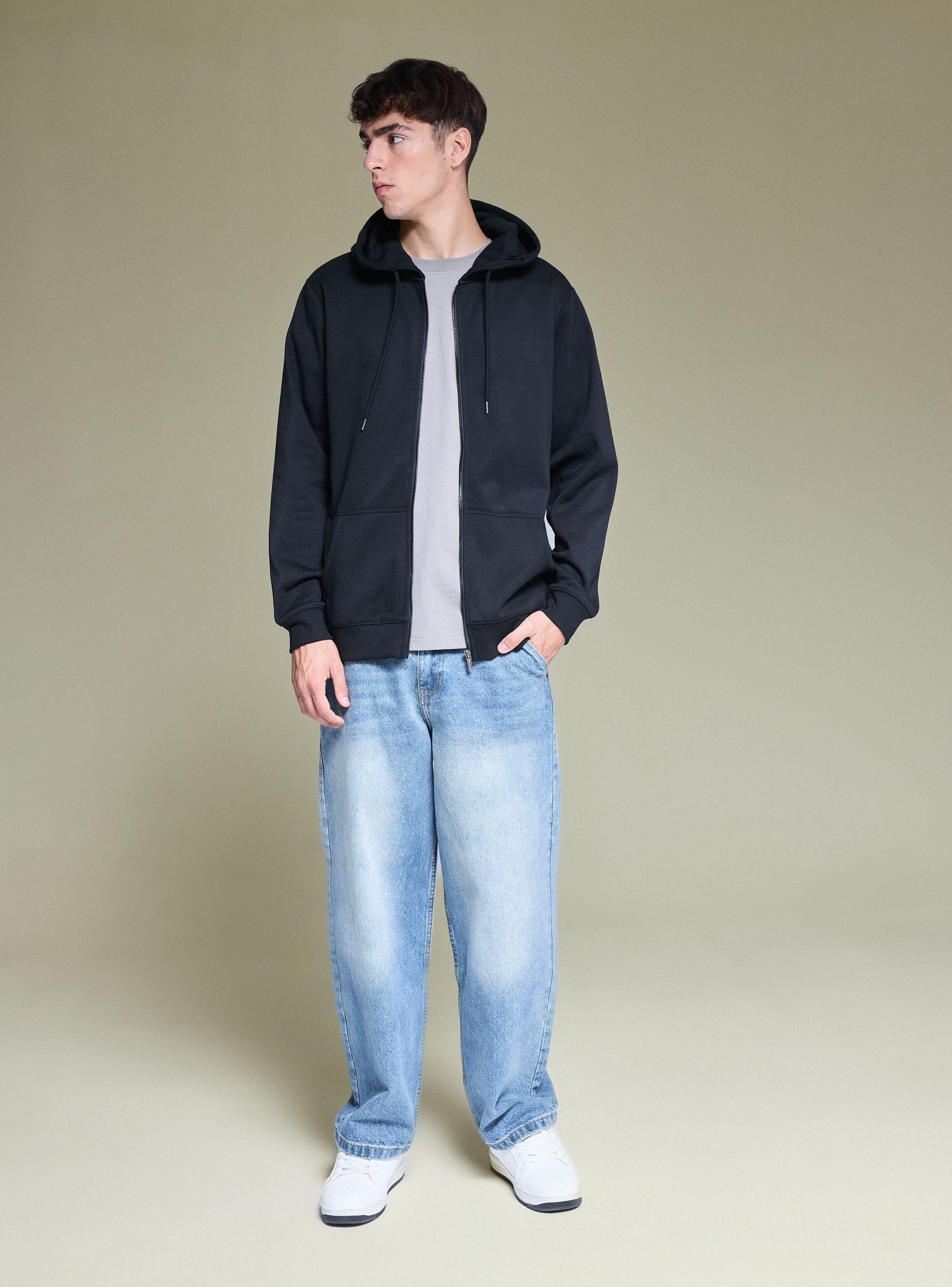 Polerón Capucha Zipper Unicolor-4