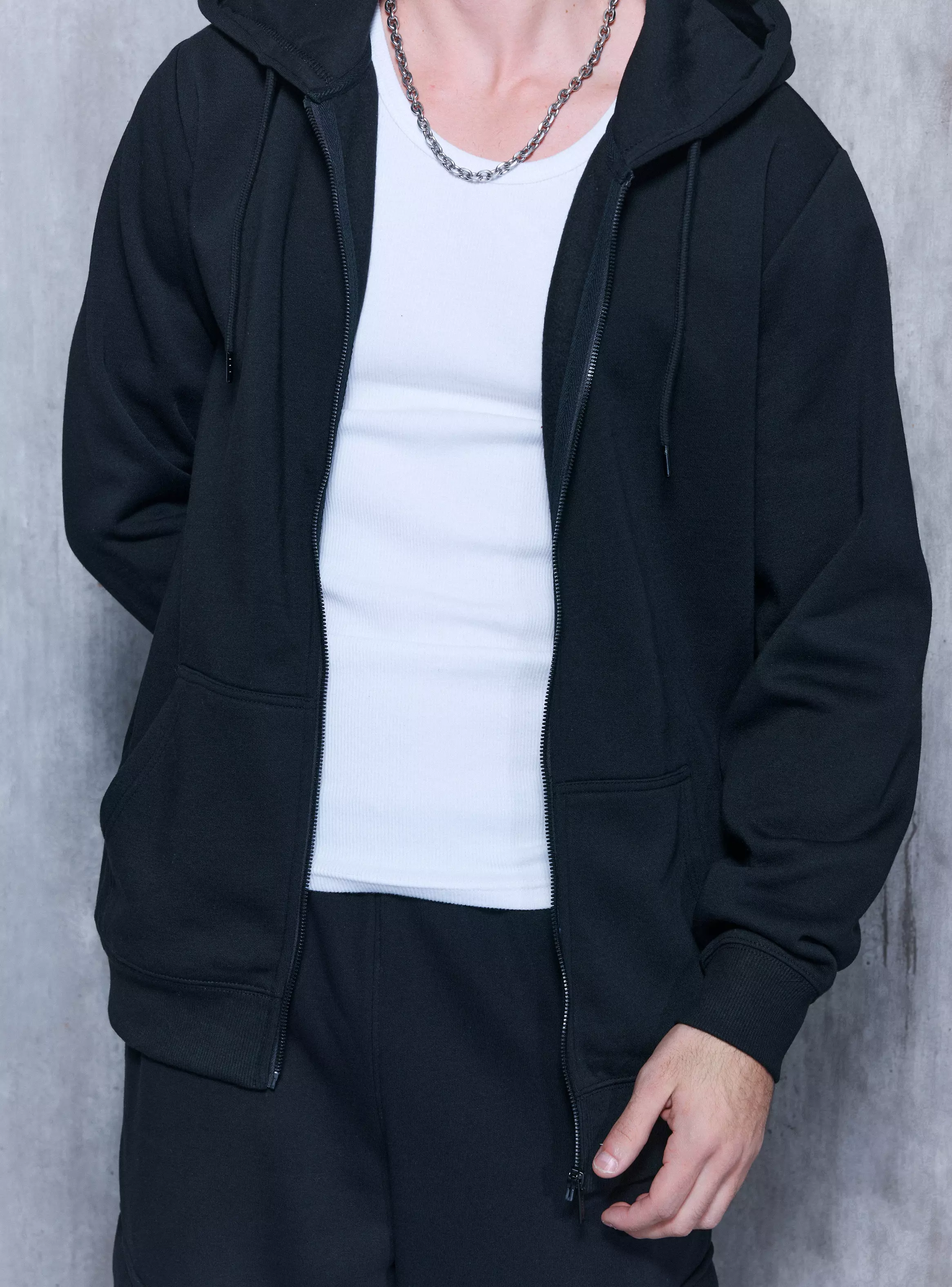Polerón Capucha Zipper Unicolor-3