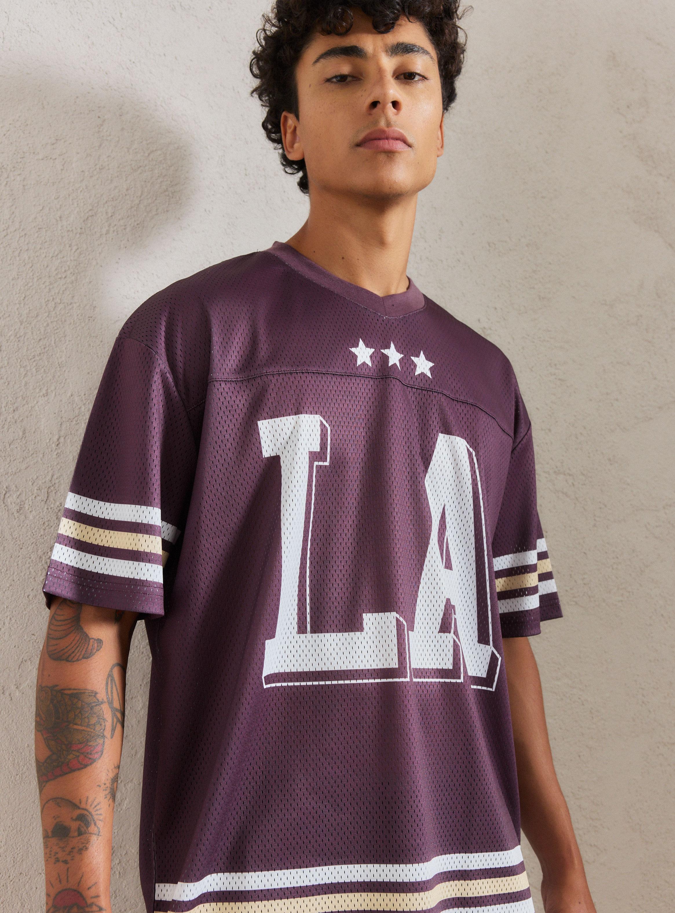 Polera LA Rayas Mesh Oversize-3