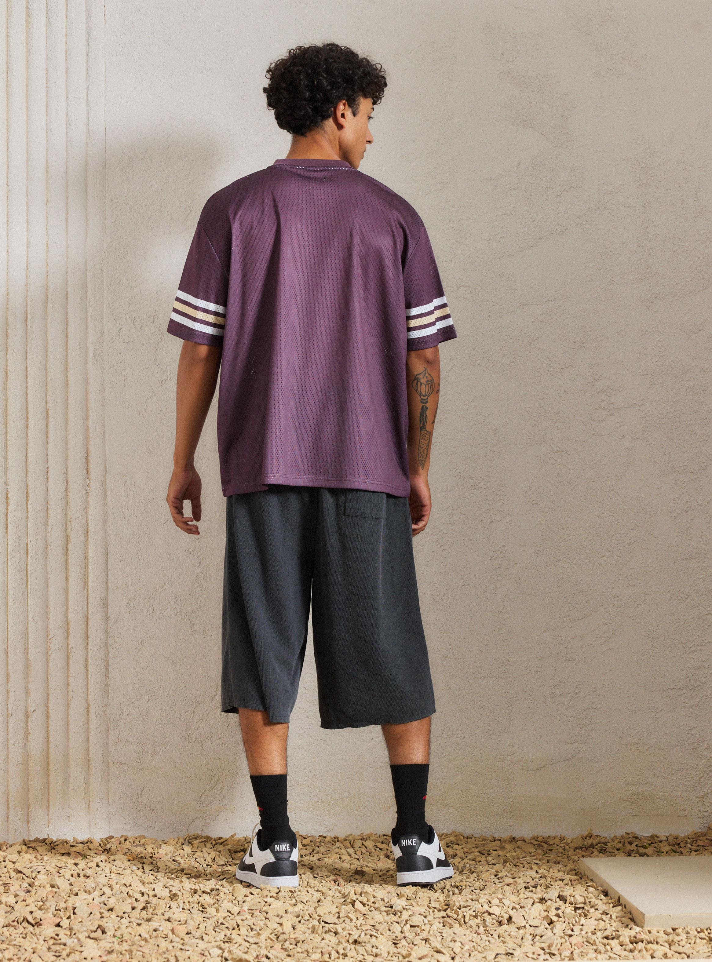 Polera LA Rayas Mesh Oversize-5