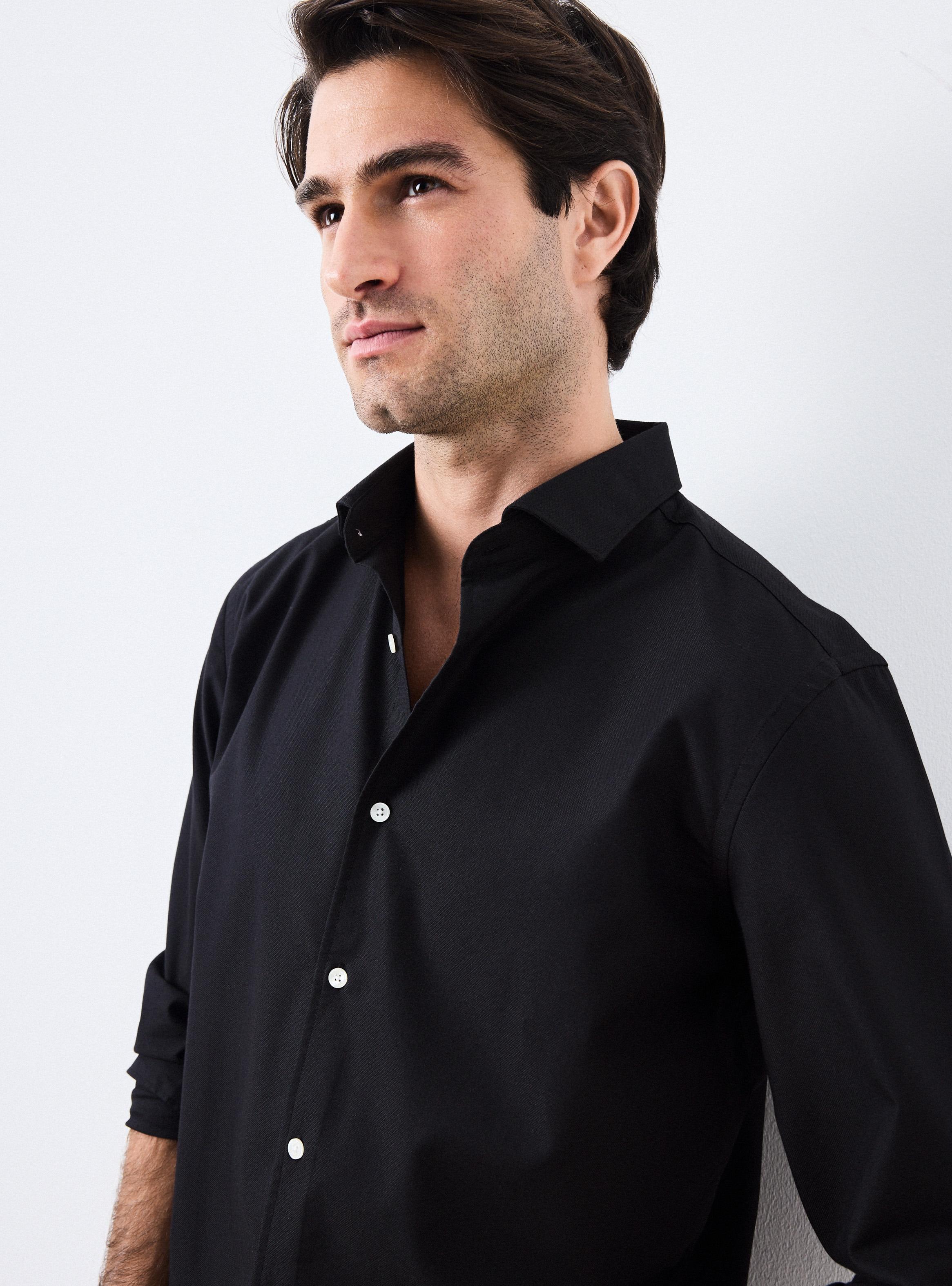 Camisa Manga Larga Texturada Algodón-2