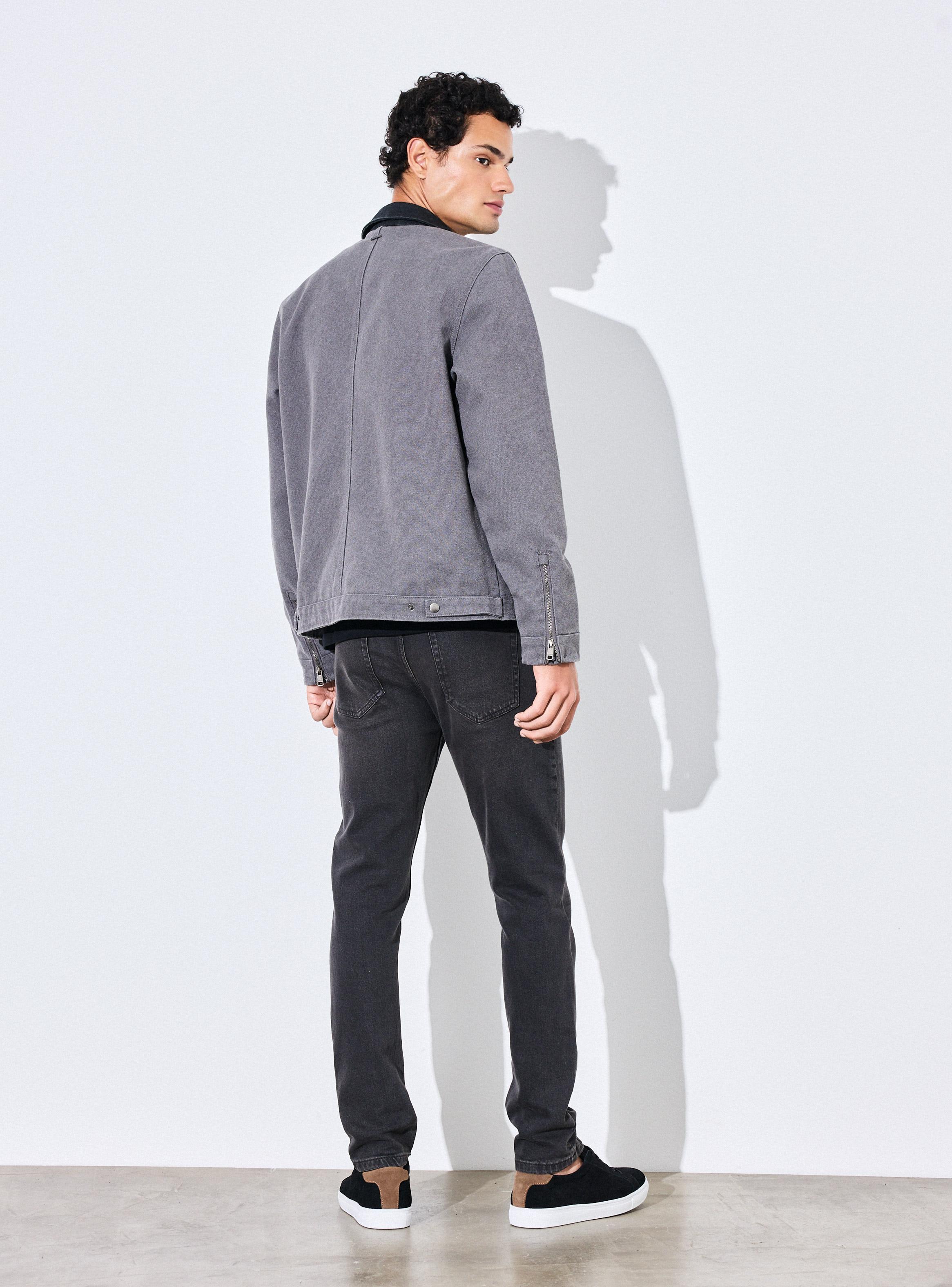 Chaqueta Casual Denim Bolsillos Frontales-4