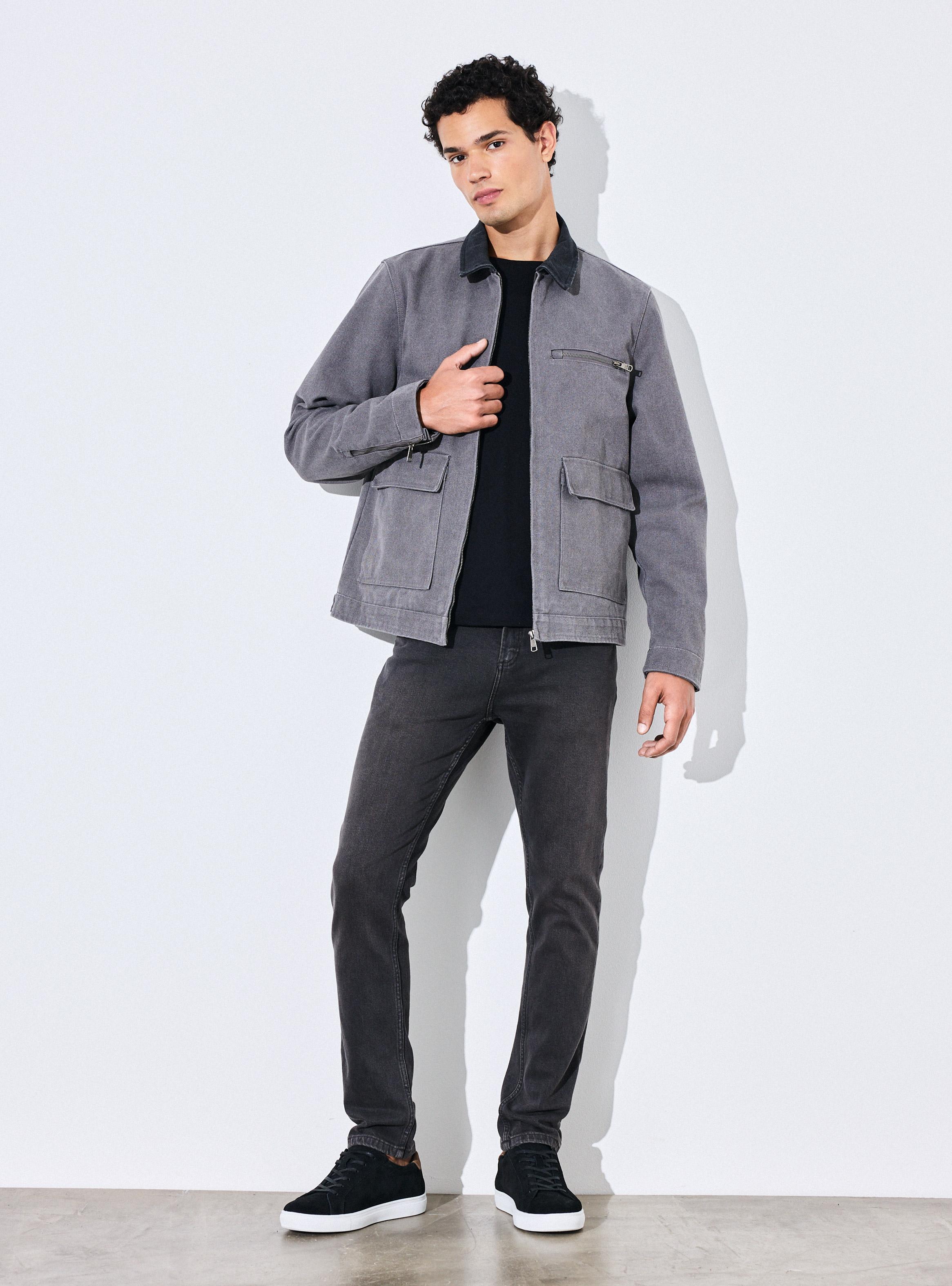 Chaqueta Casual Denim Bolsillos Frontales-5