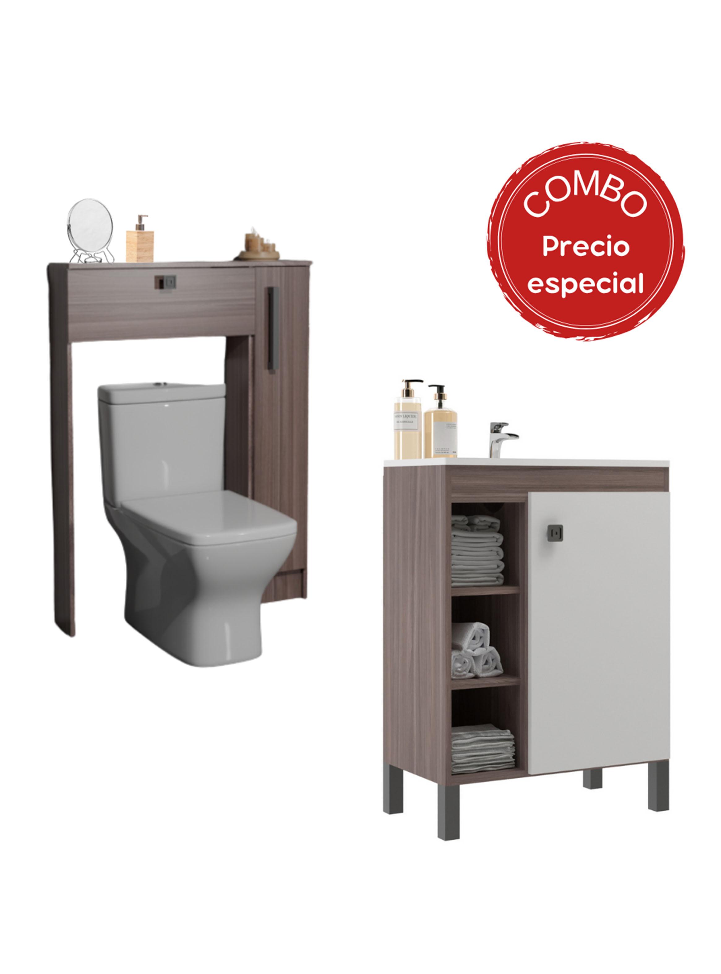 Mueble Lavamanos 1 Puerta 3 Nichos Organizador WC 2 Puertas-0