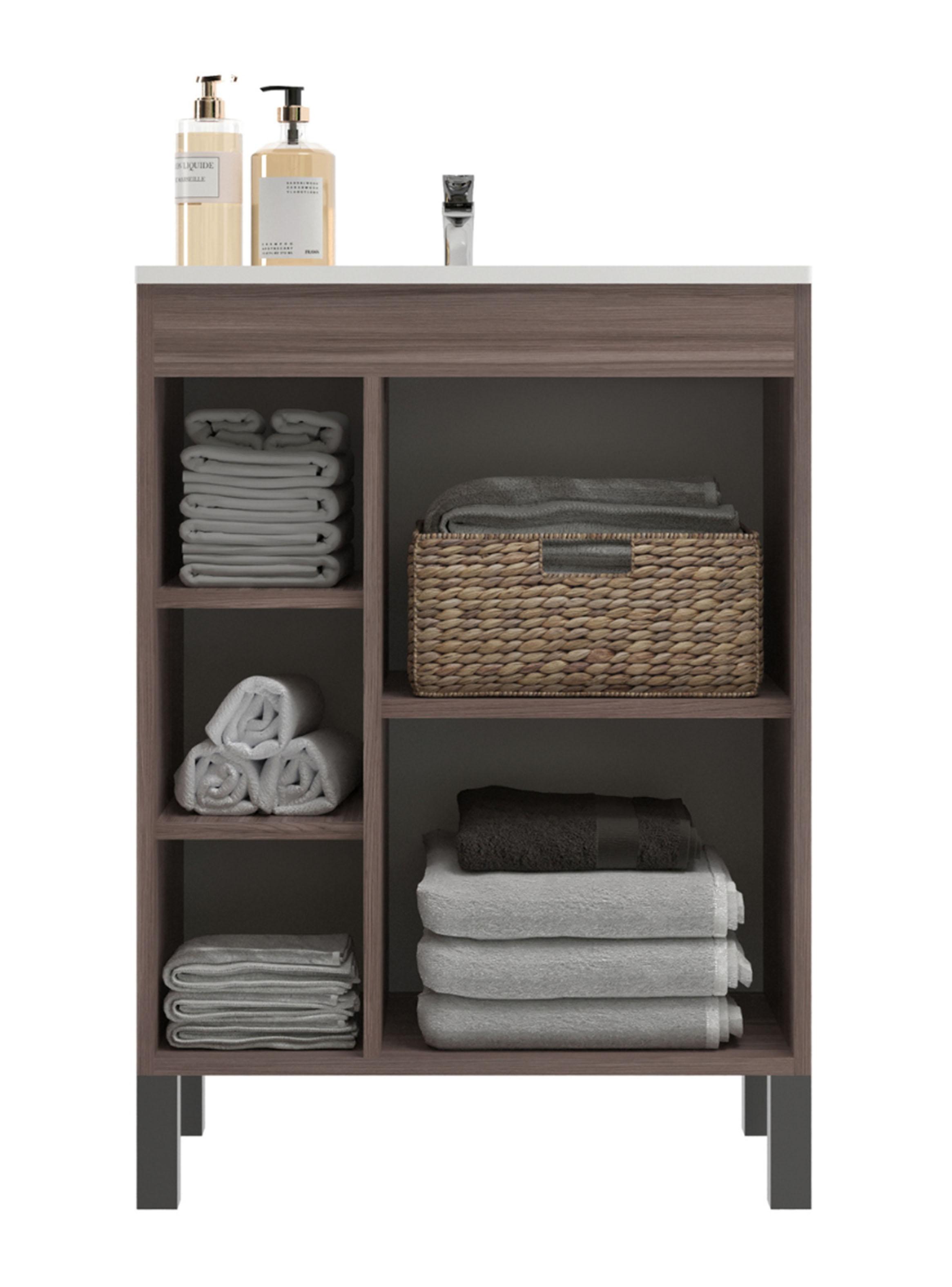 Mueble Lavamanos 1 Puerta 3 Nichos Organizador WC 2 Puertas-4