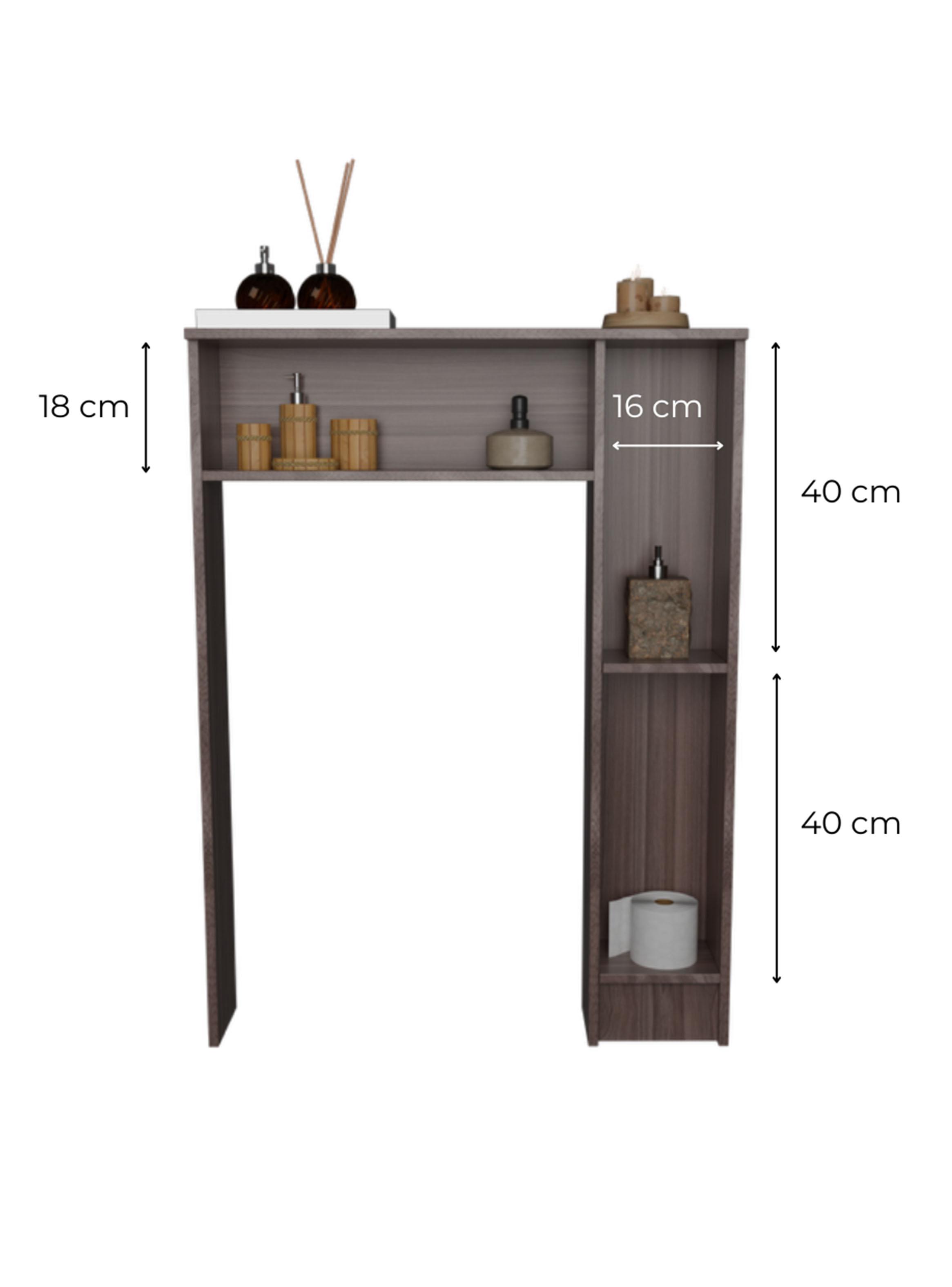 Combo Mueble Lavamanos 1 Puerta 2 Nichos + Organizador Baño WC Café-1