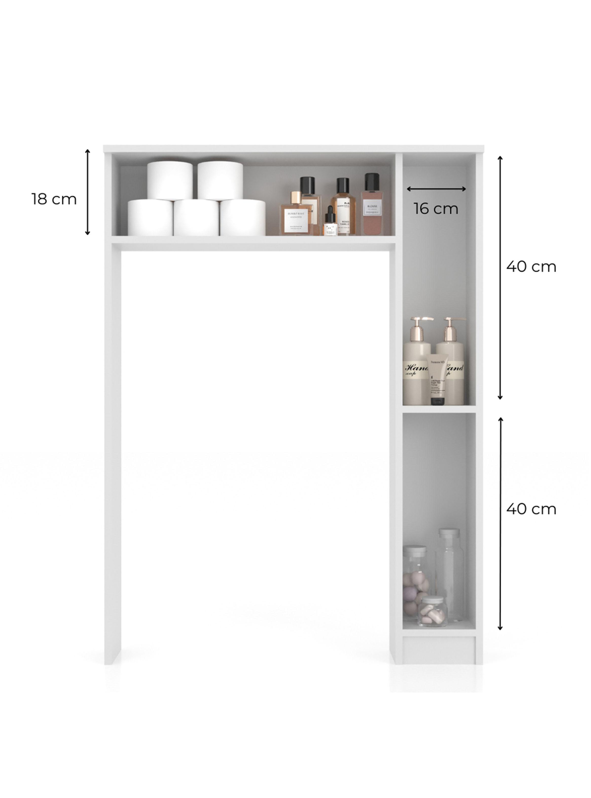Combo Mueble Lavamanos 1 Puerta 2 Cajones + Organizador Baño WC Café Blanco-1
