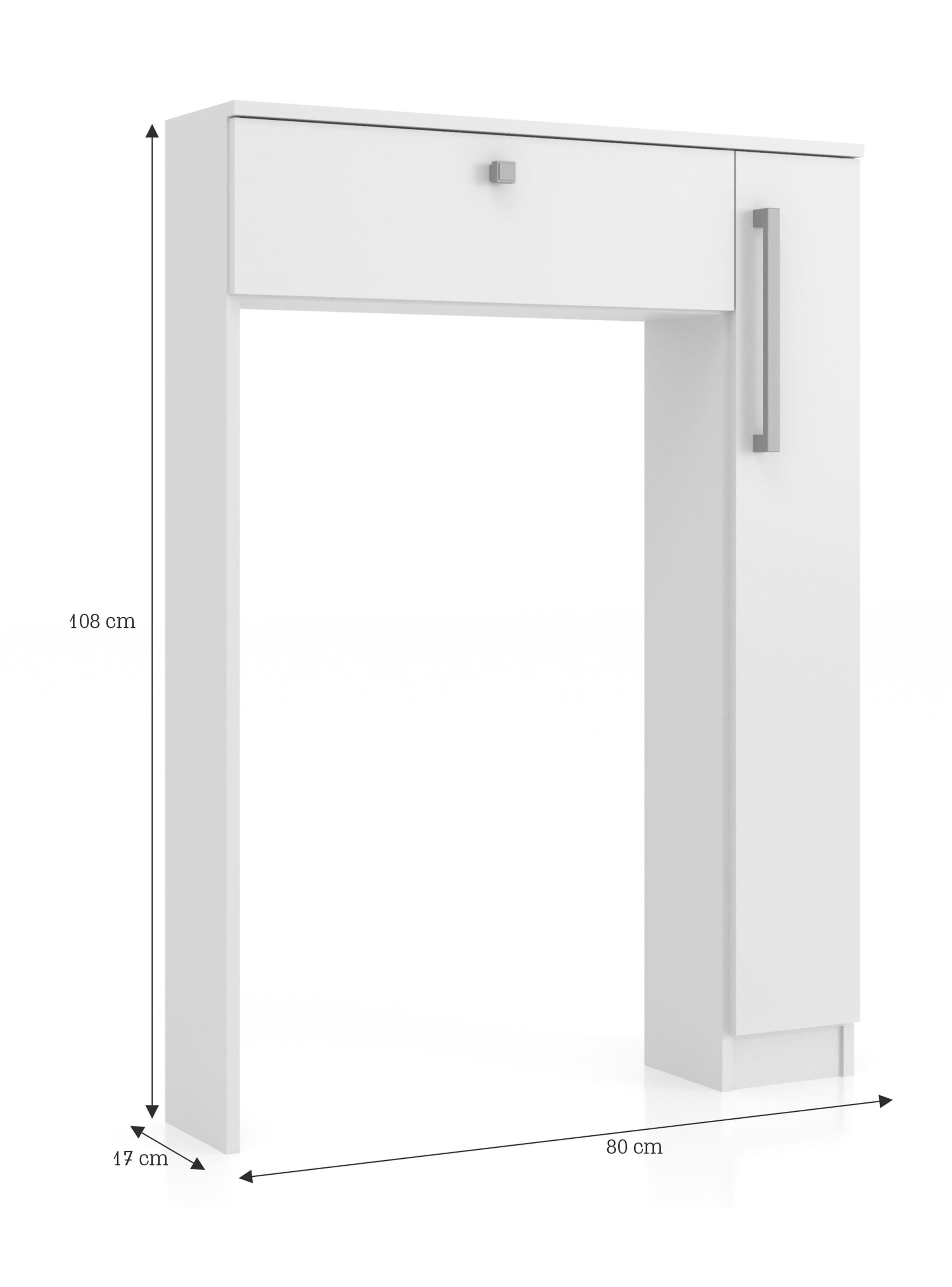 Combo Mueble Lavamanos 1 Puerta 2 Cajones + Organizador Baño WC Café Blanco-2