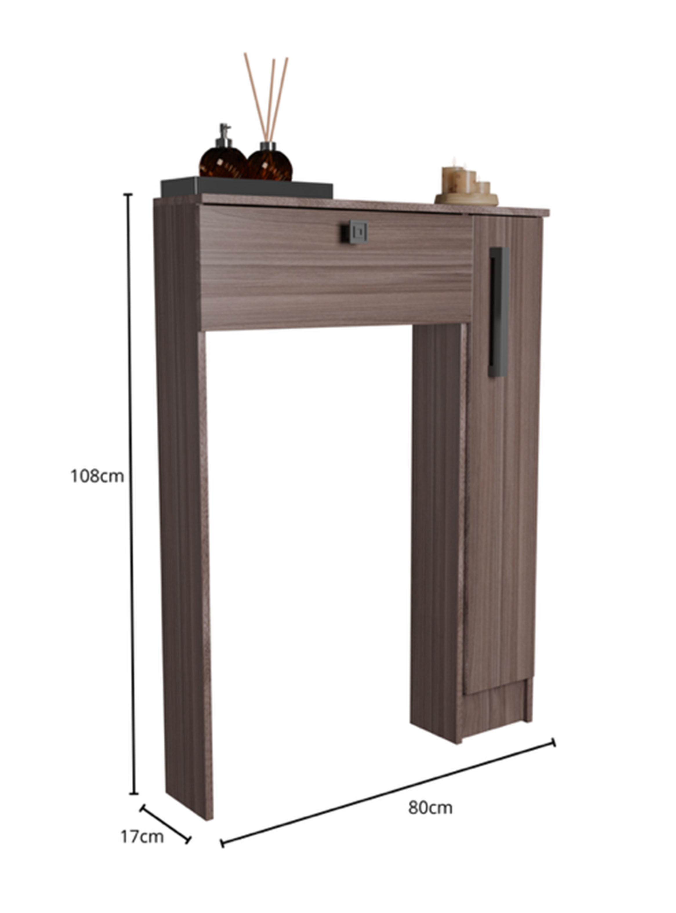 Combo Mueble Lavamanos 1 Puerta 2 Cajones + Organizador Baño WC Café-2