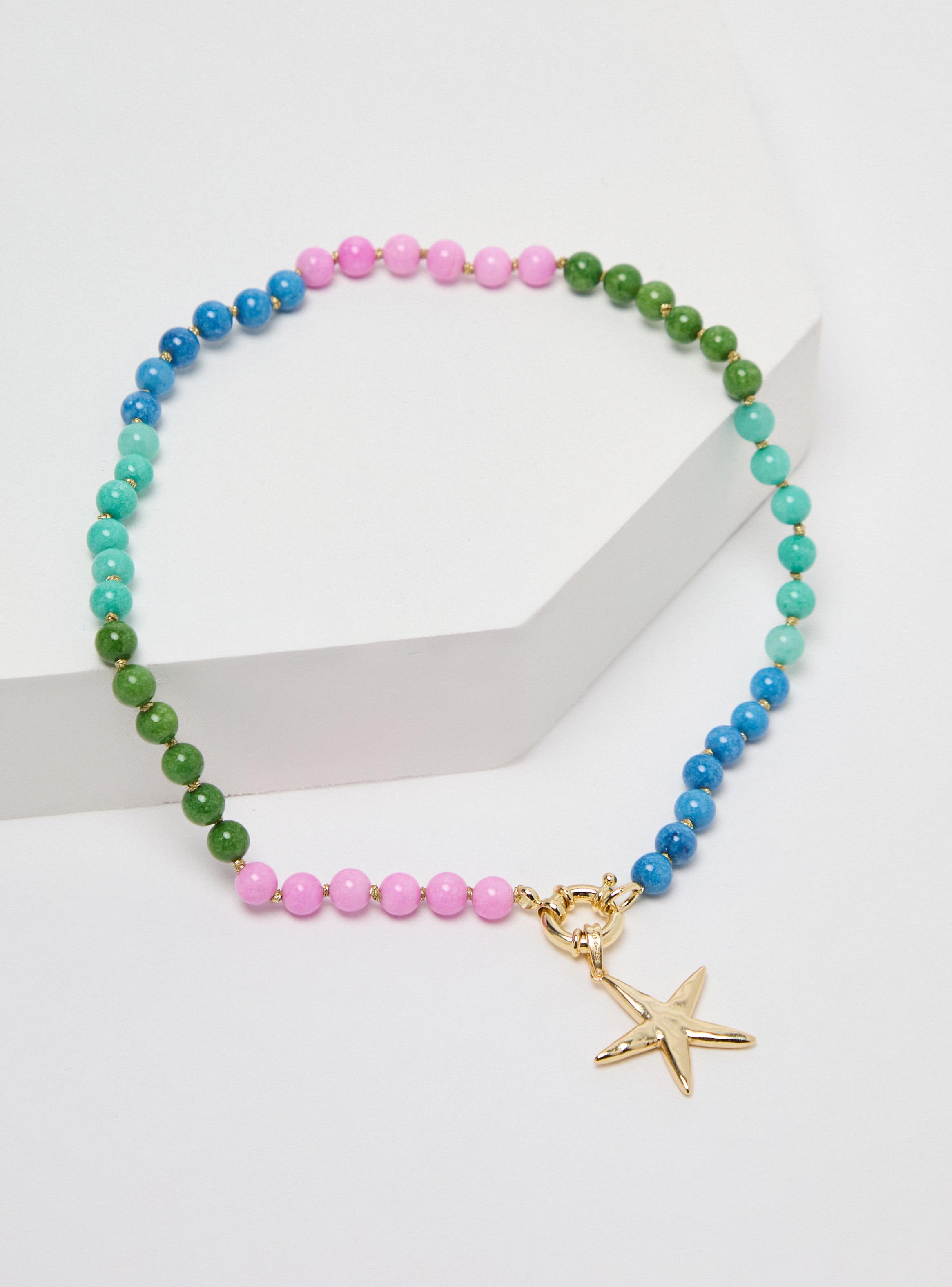 Collar Corto Perlas Jade Colgante Estrella de Mar Tiare Colaboración María Pombo-0
