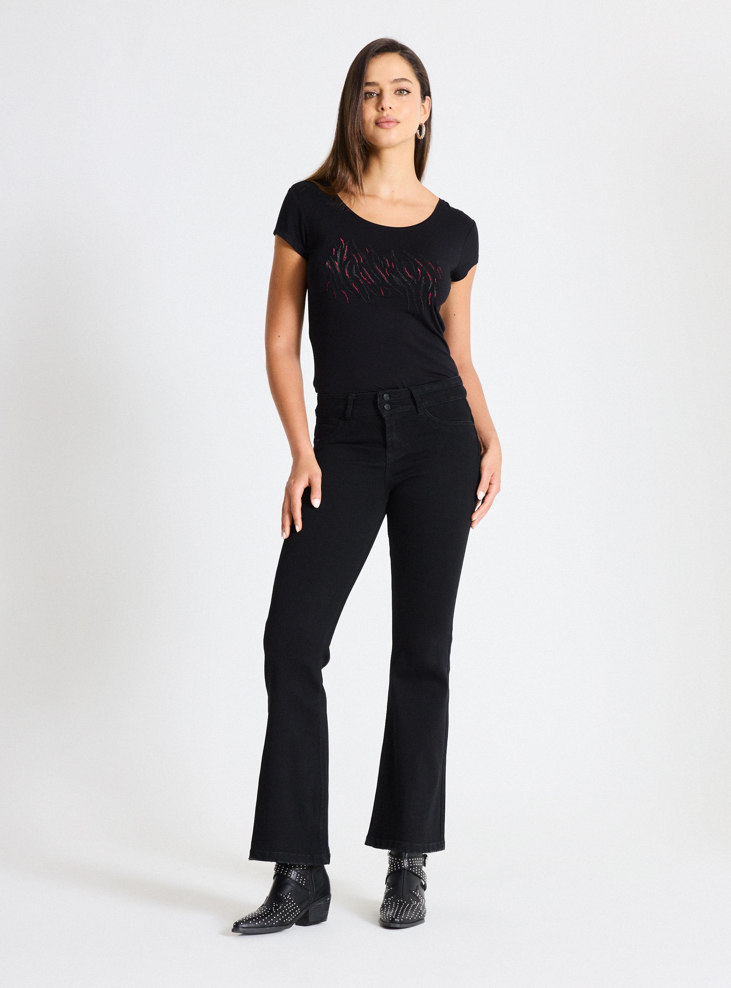 Jeans Básico Flare Push Up 2 Botones-4