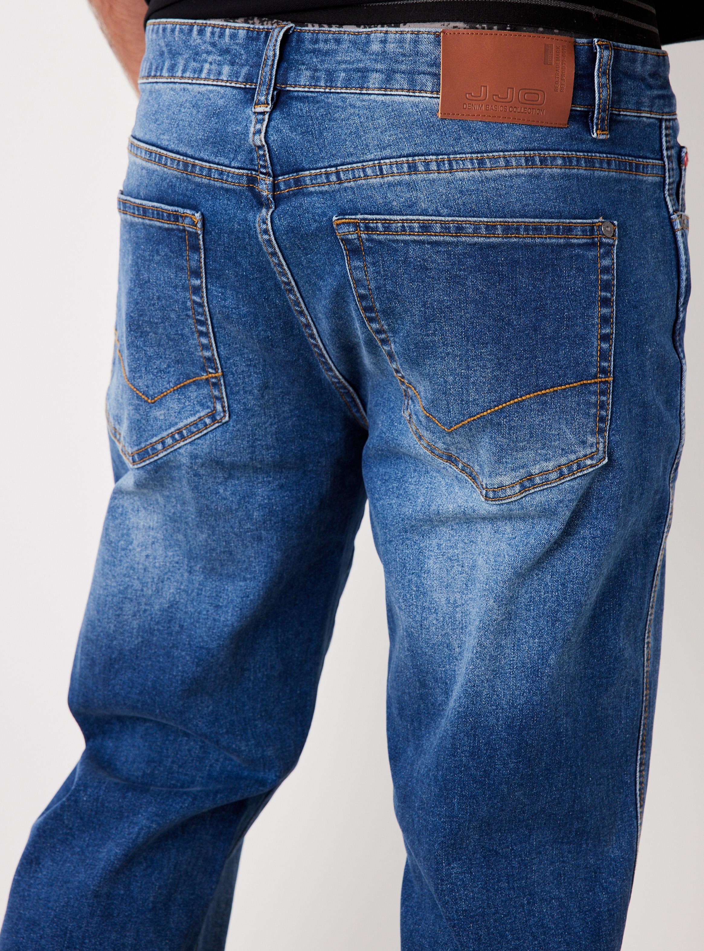 Jeans Straight Color Medio-3