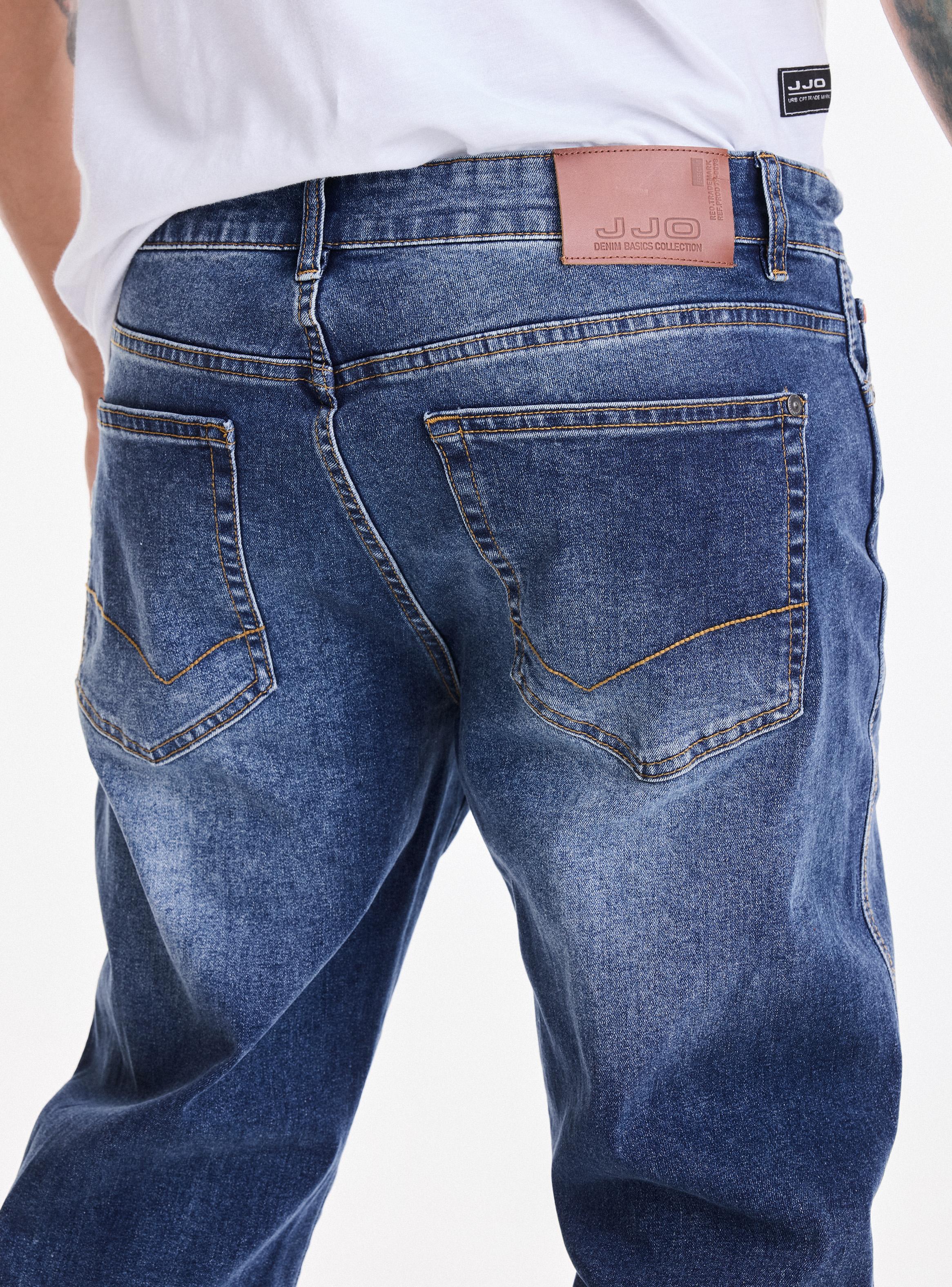 Jeans Straight Color Medio-3