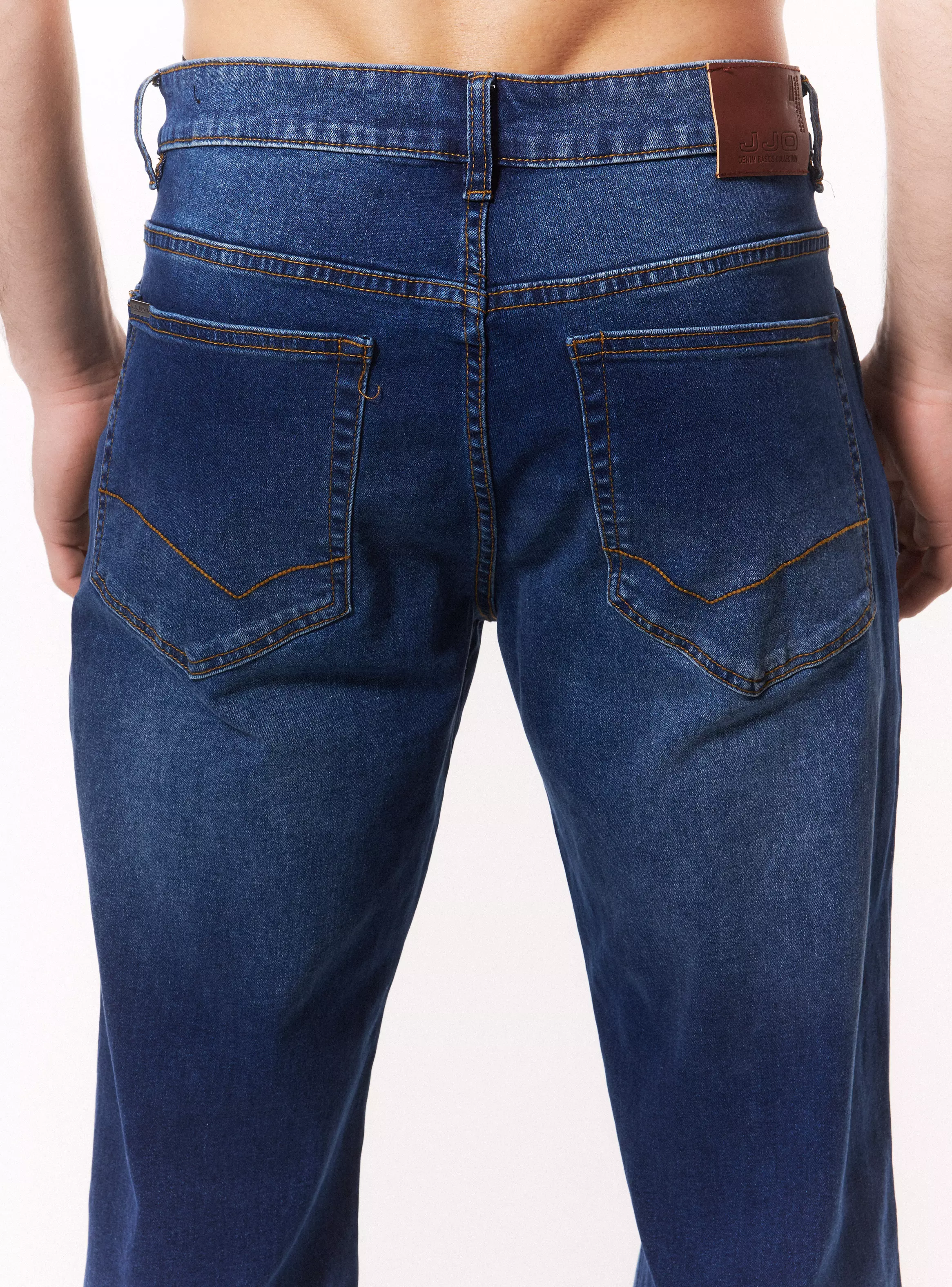 Jeans Straight Color Medio-3