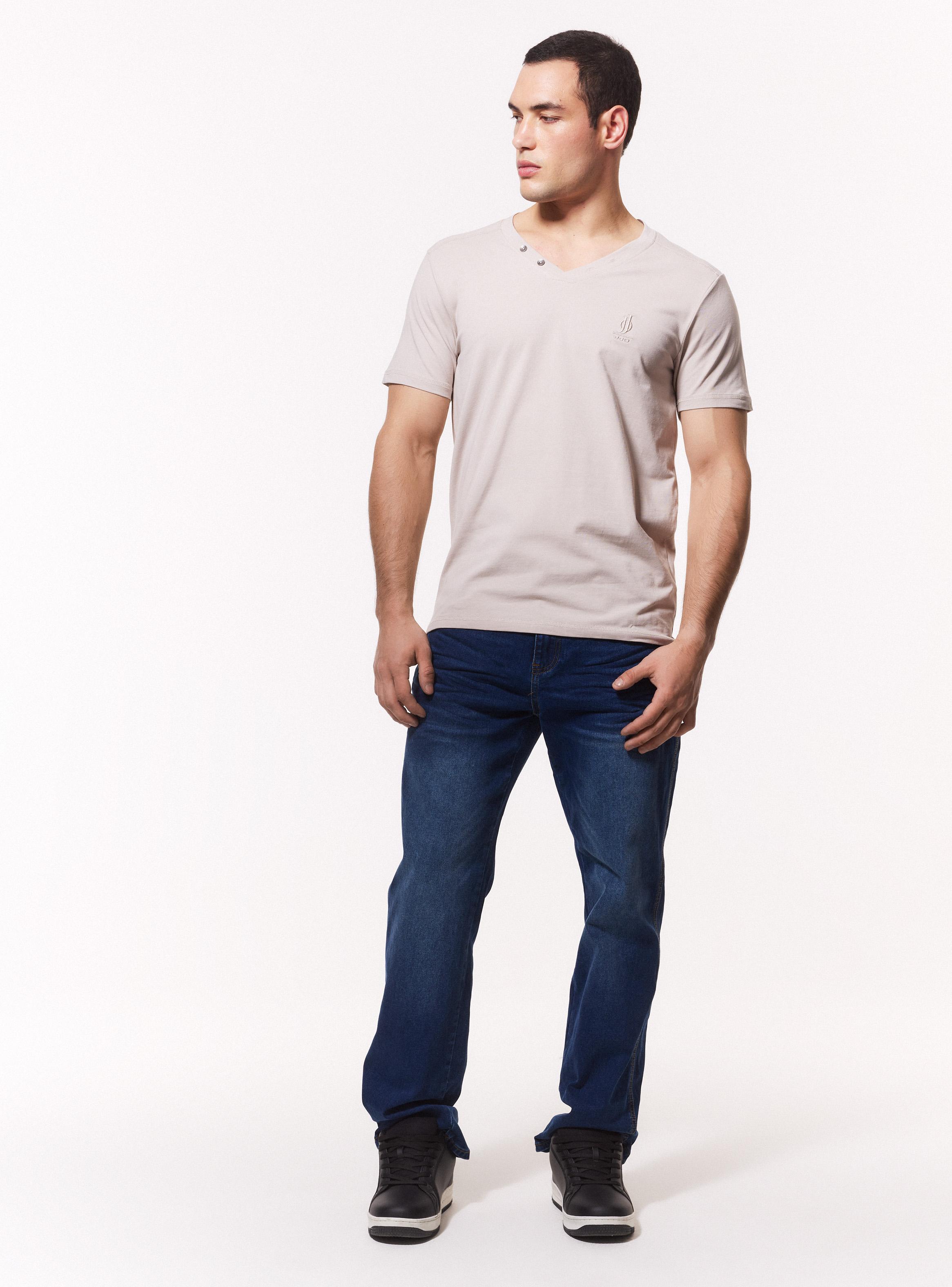 Jeans Straight Color Medio-4