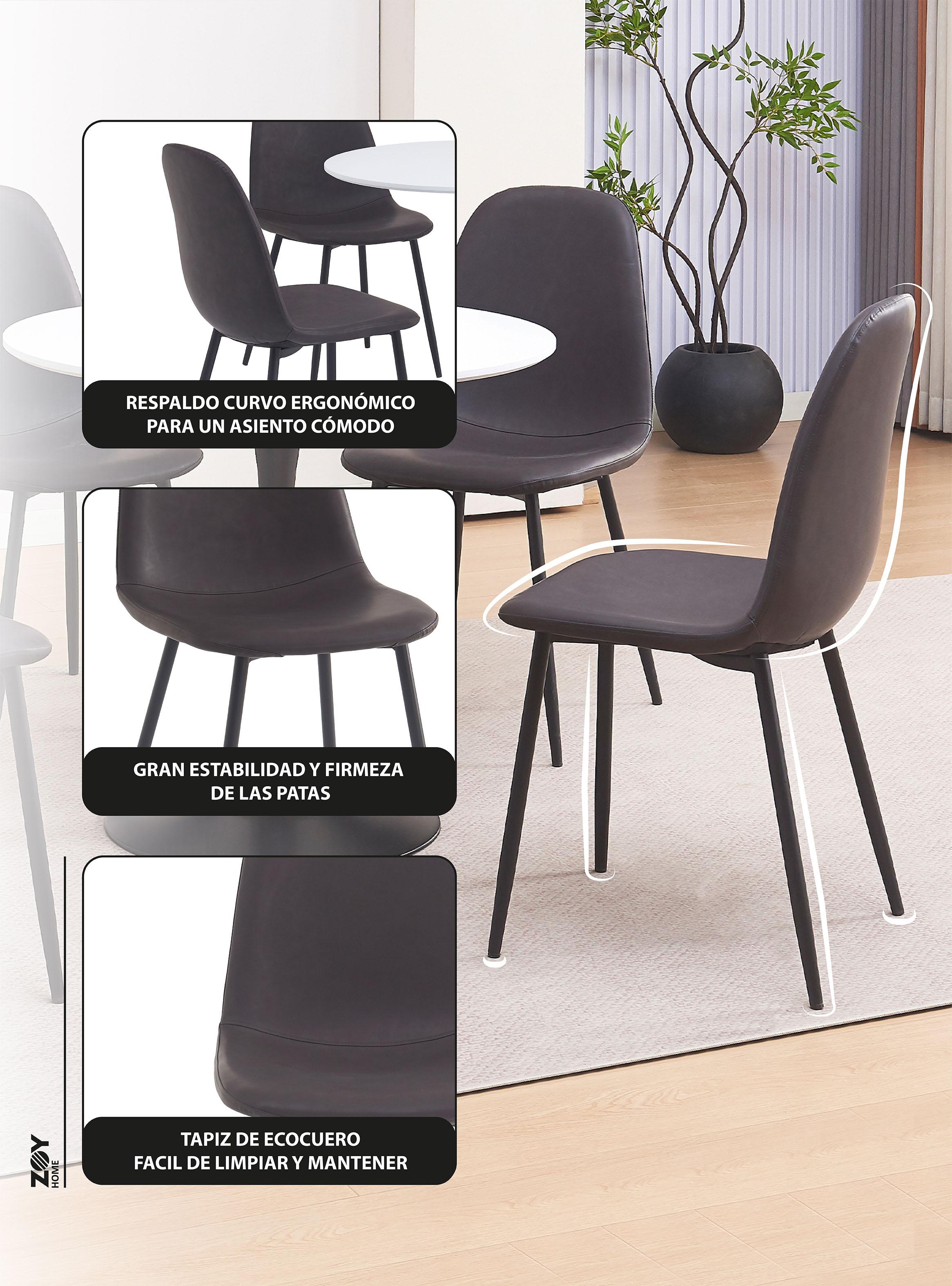 Juego de Comedor Saona Gris 4 Sillas-3