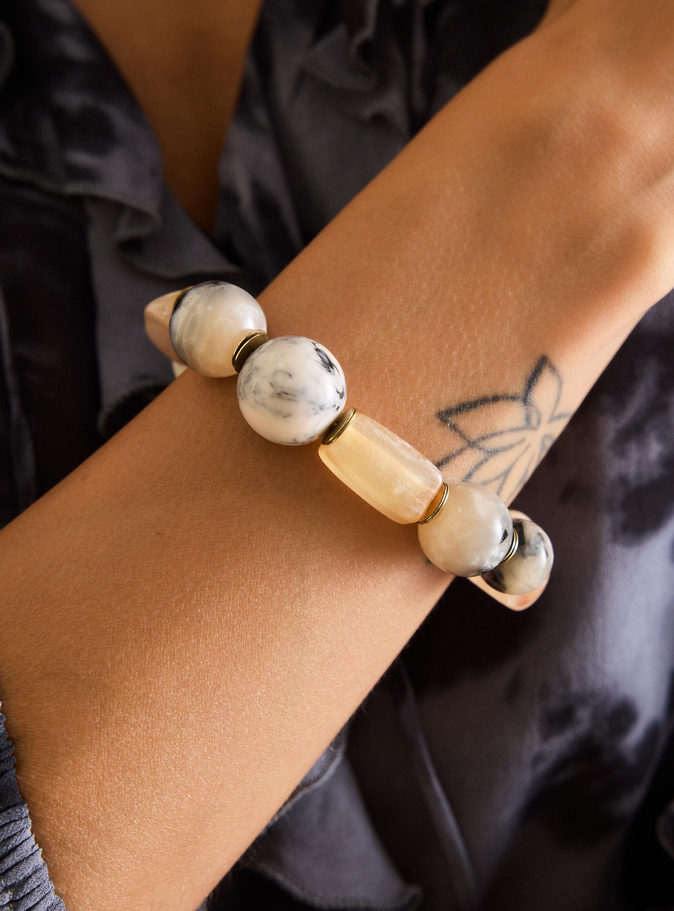 Pulsera Elasticada con Piedras de Resina-3