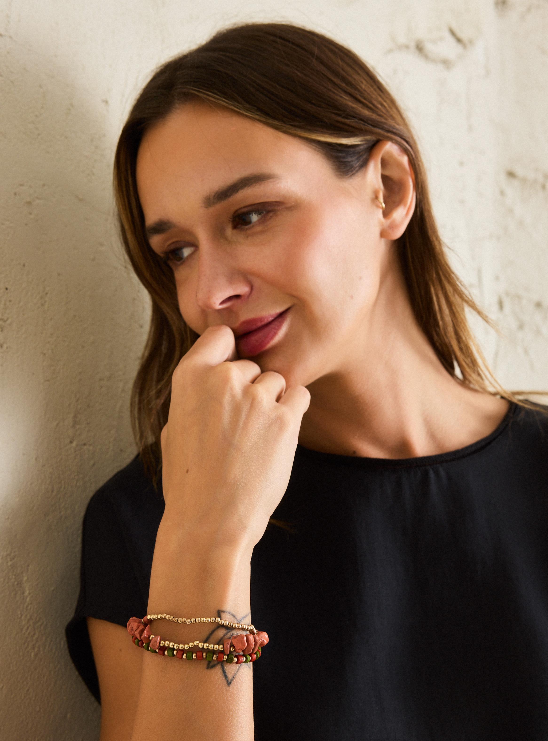 Pack de 3  Pulsera Elasticada con Mostacillas y Piedras-2