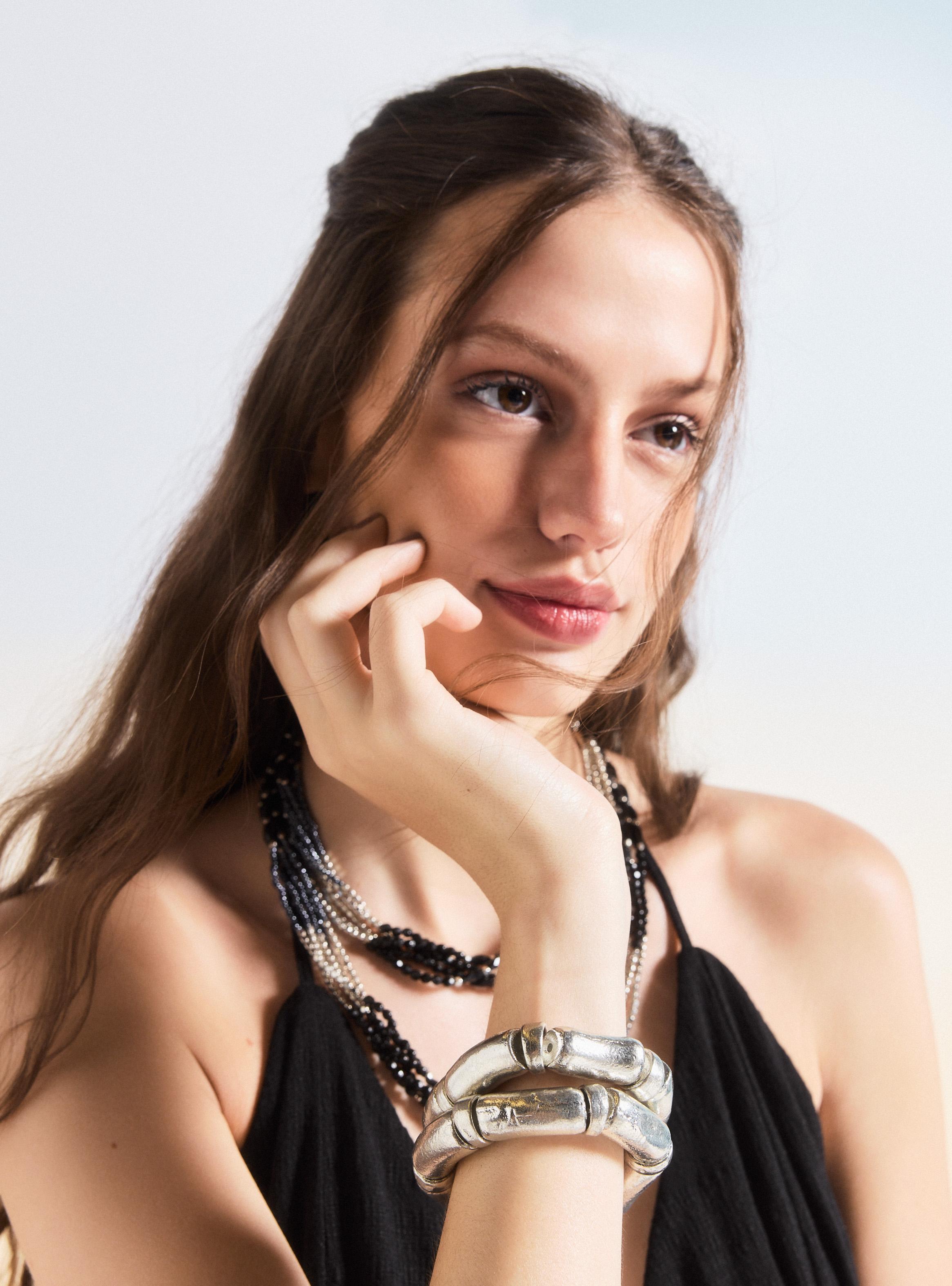 Set 2 Pulseras Metálicas Elasticadas-2