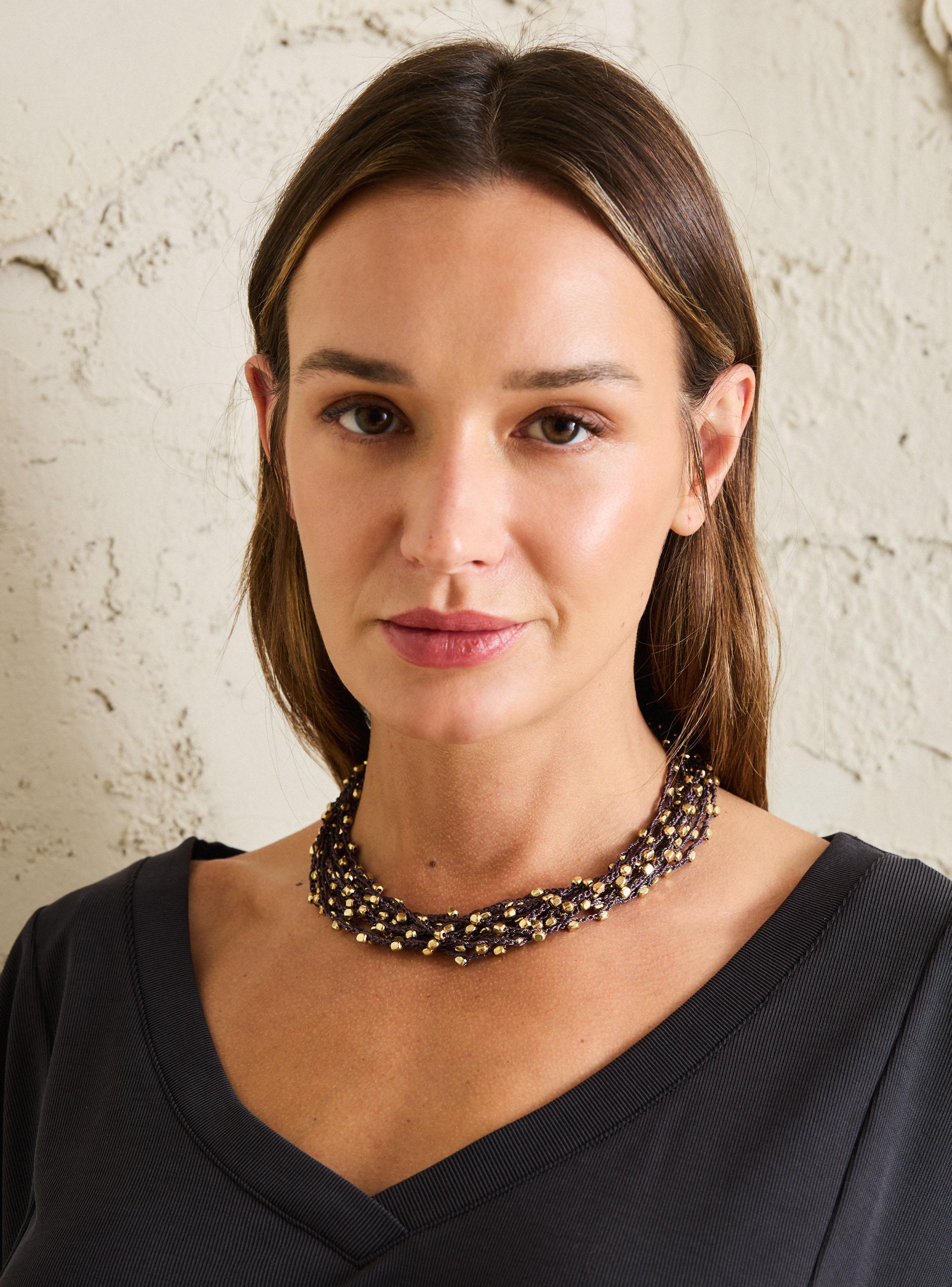 Collar Mostacillas y Correa Textil-2