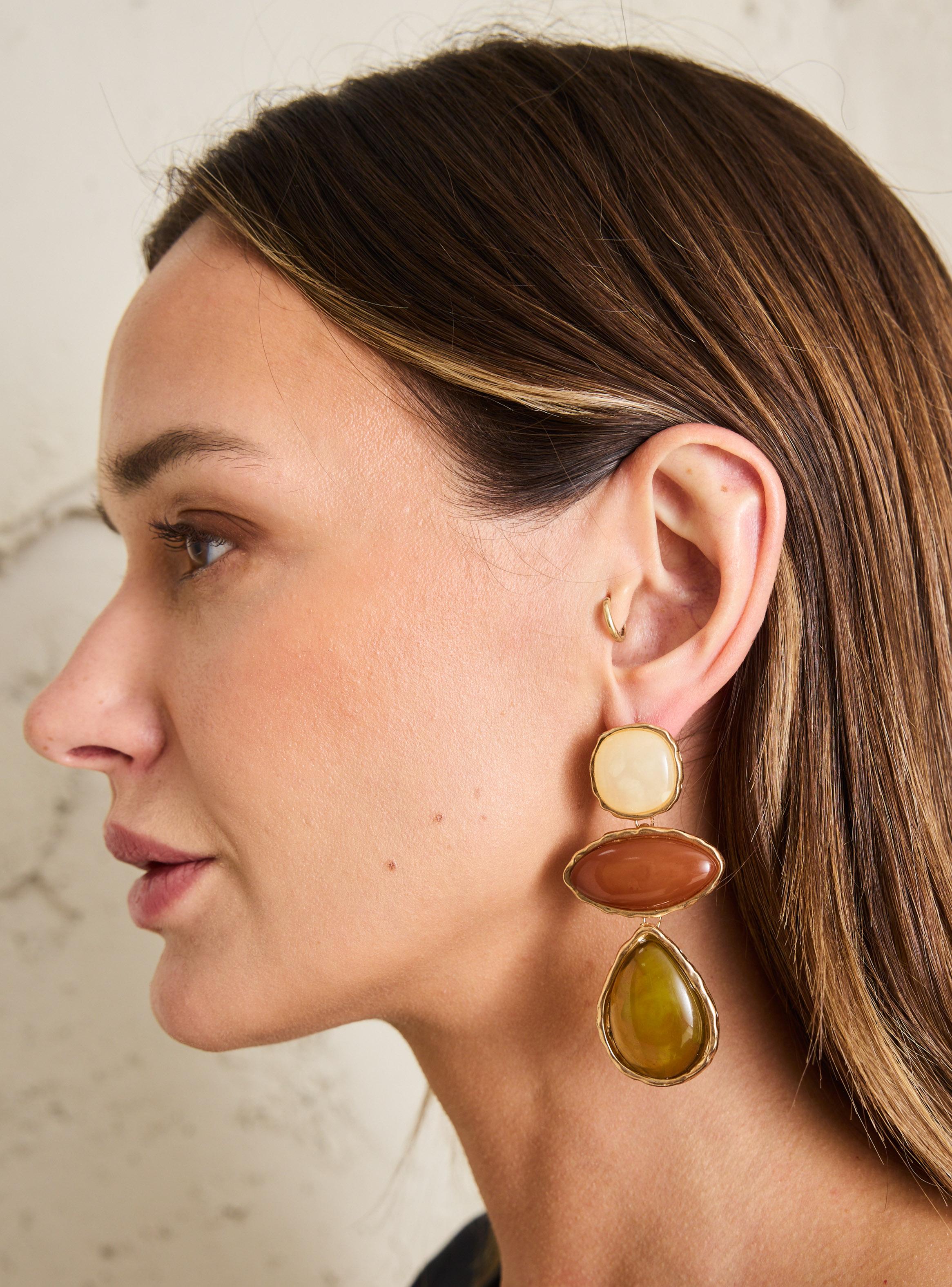 Aros Colgantes con Piedras Resina-2