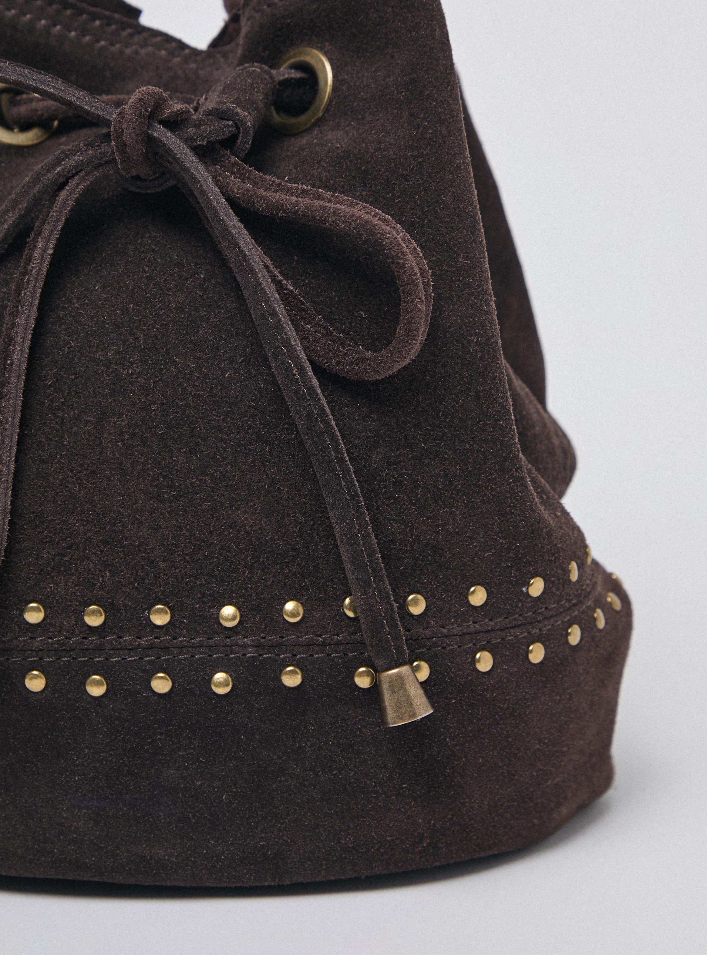 Cartera de Hombro Tipo Bucket de Gamuza-4