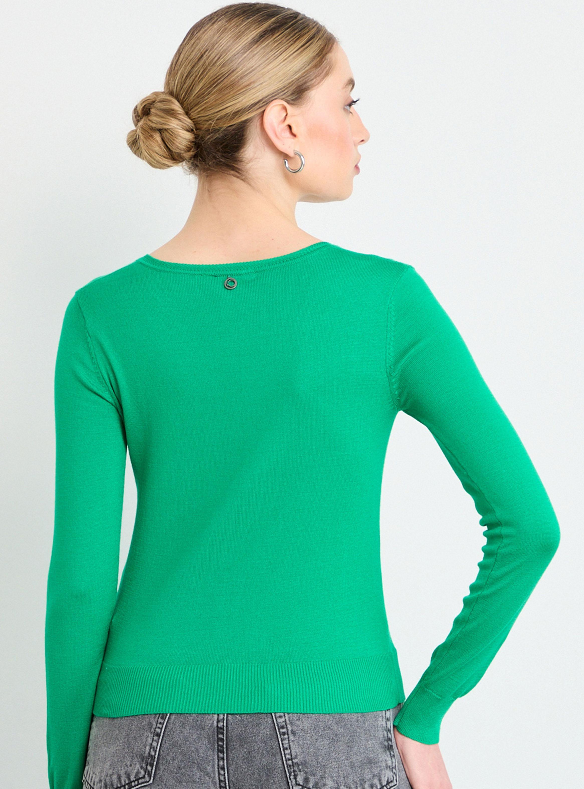 Sweater Liso Textura en Mangas-1
