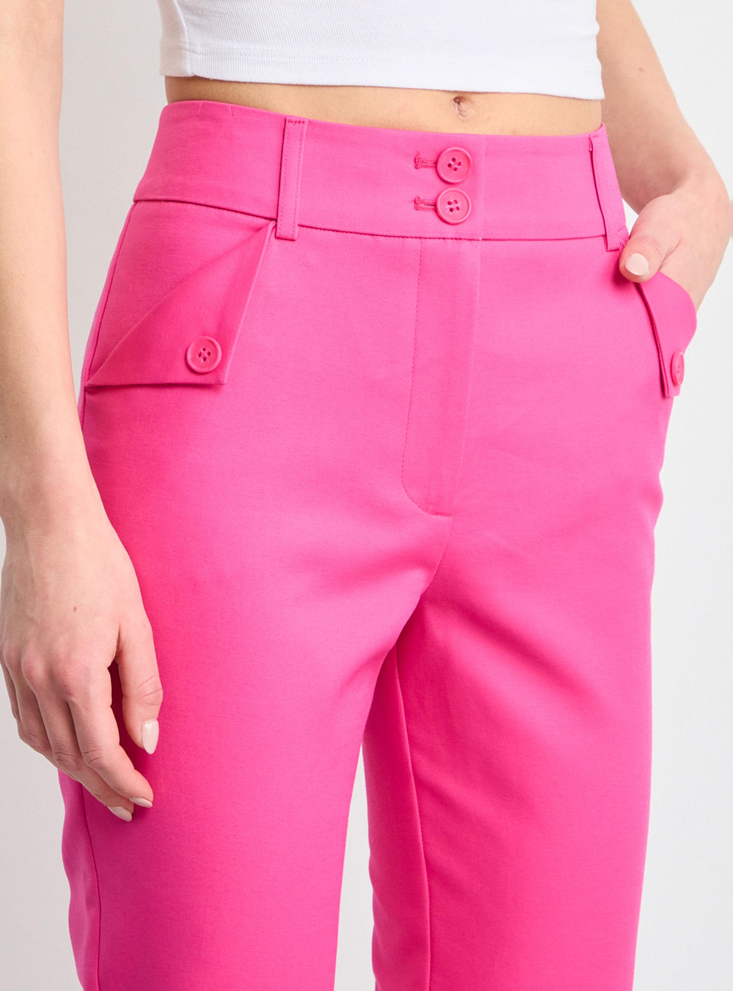 Pantalón Liso Regular Fit de Tiro Alto-2