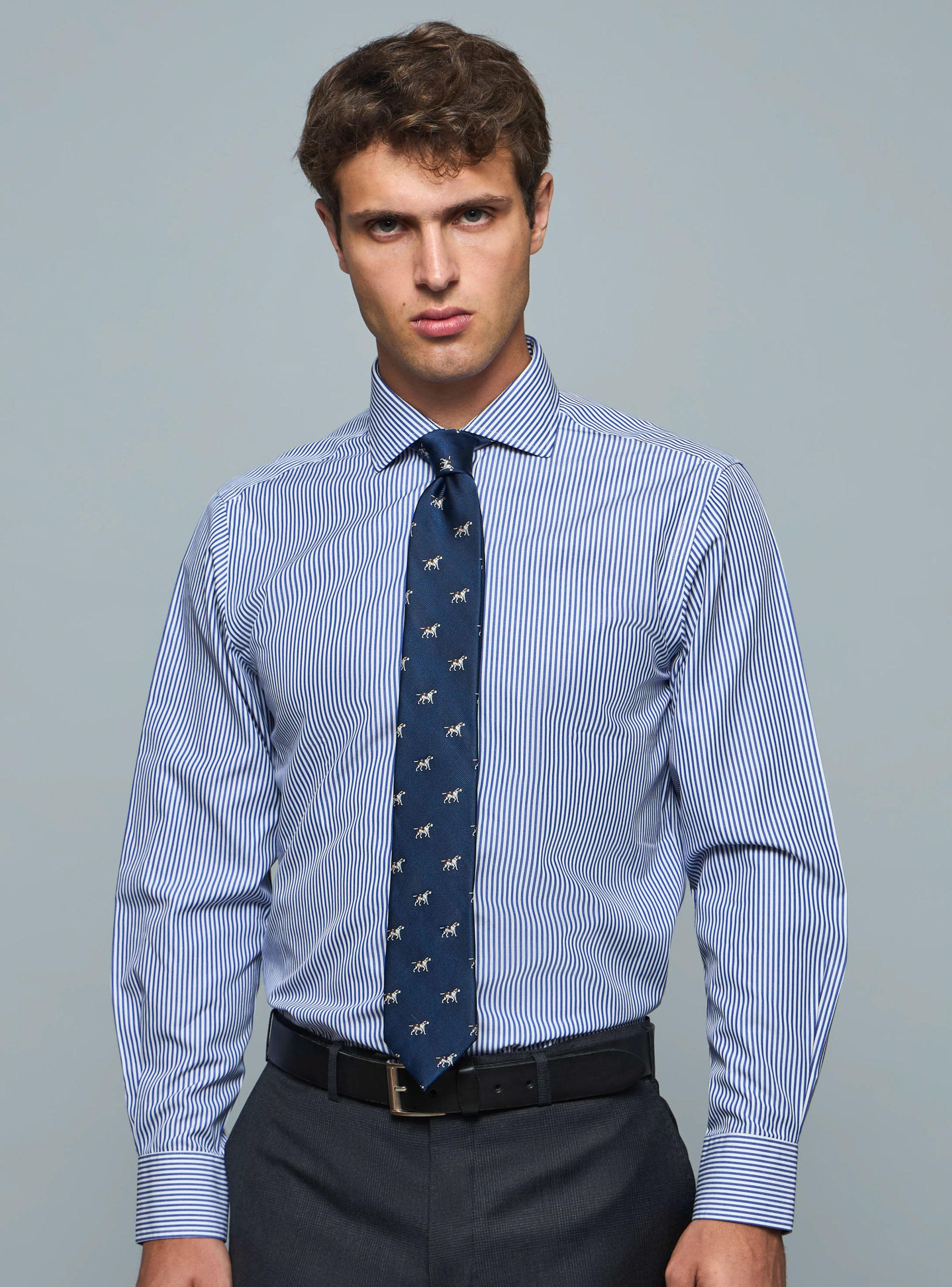 Camisa Vestir  a Líneas Color-0