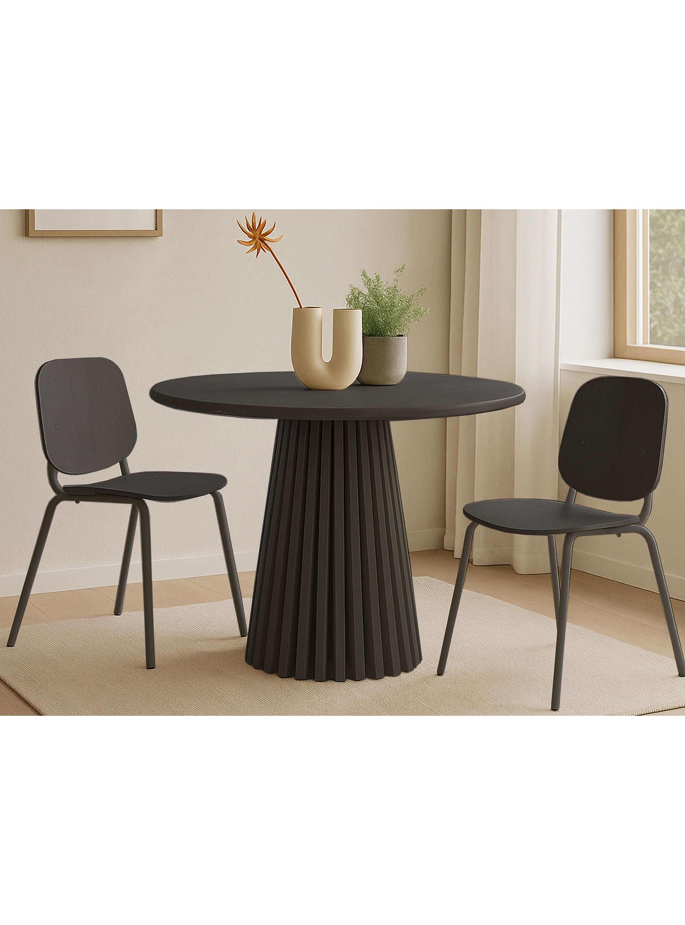 Mesa de comedor Palisade 6 Personas 100 cm Negro-3