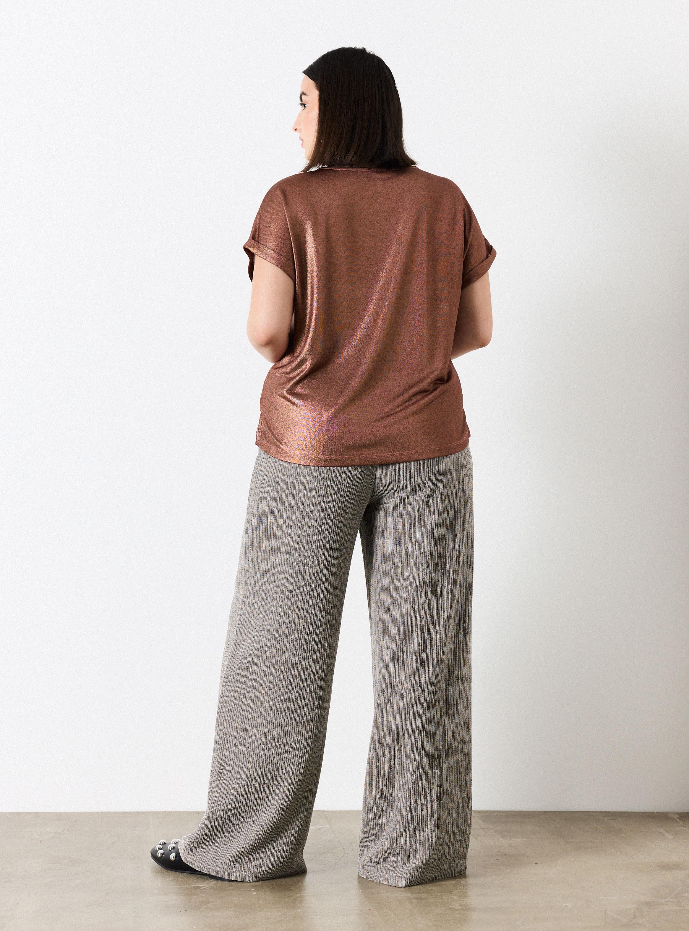 Polera Metalizada Manga Kimono-5